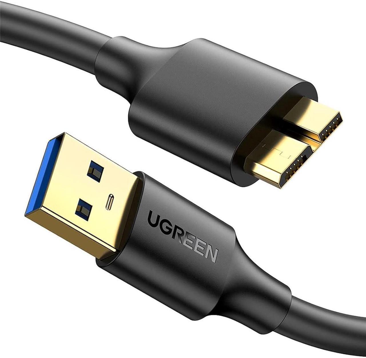 UGREEN Micro USB Cable USB 3.0 A to Micro B Male Cable Charging and Data Sync Cord compatible with External Hard Drive, Samsung Galaxy S5, Note 3, HDD, WD My Passport Drive, WD Elements Drive and More