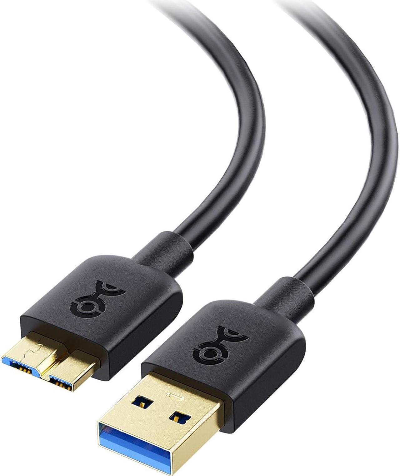 Cable Matters 2-Pack Short Micro USB 3.0 Cable 3 ft (External Hard Drive Cable, USB to USB Micro B Cable) in Black