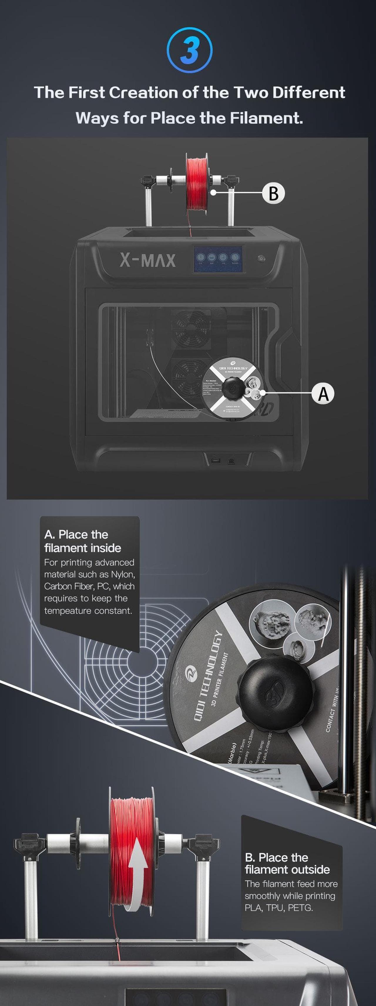 Alt view image 11 of 14 - QIDI TECH 3D Printer X-MAX Large Size Industrial WiFi High Precision Printing with PLA TPU PC PETG Nylon 300*250*300mm 1year warranty great after sale service