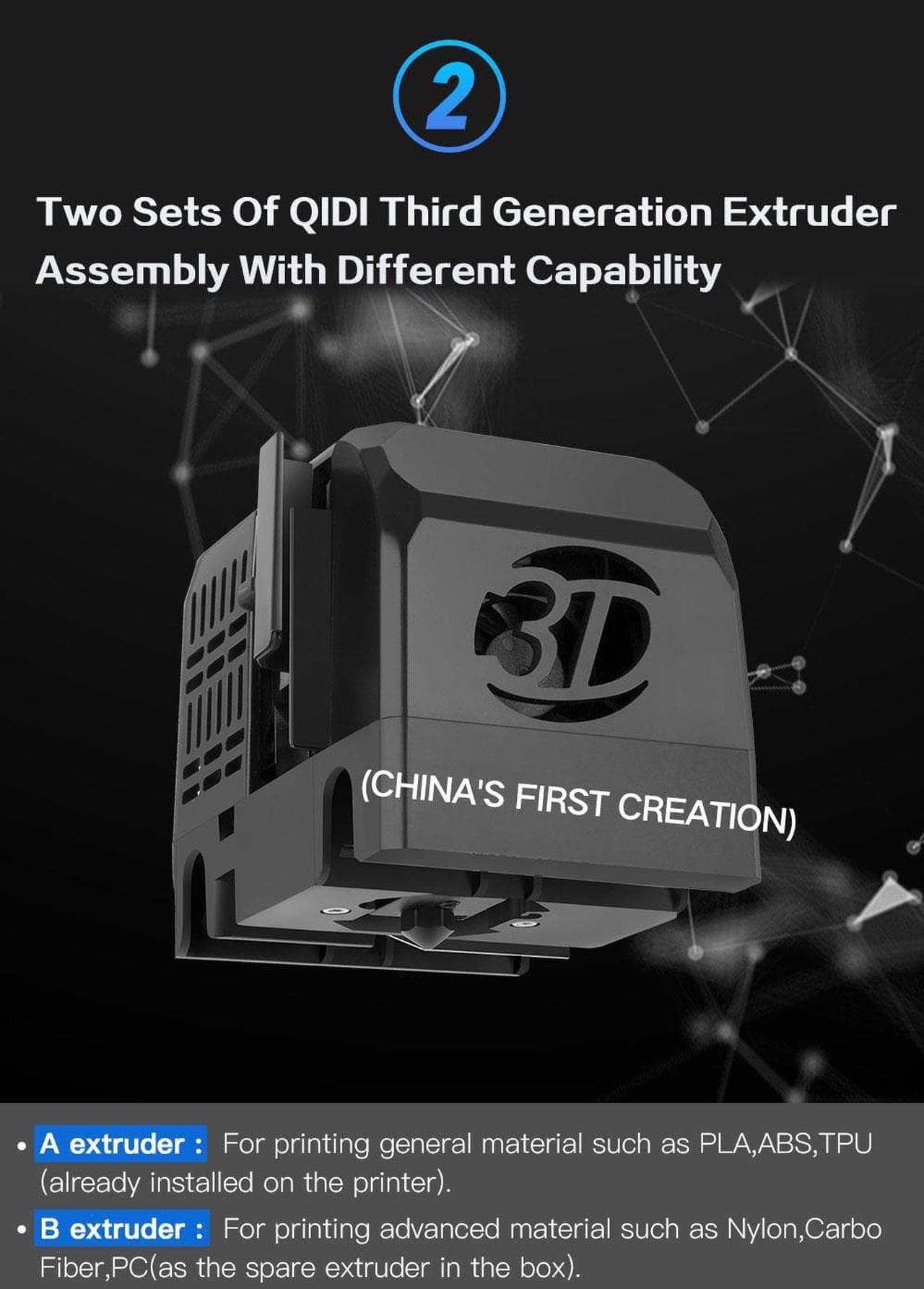 Alt view image 10 of 14 - QIDI TECH 3D Printer X-MAX Large Size Industrial WiFi High Precision Printing with PLA TPU PC PETG Nylon 300*250*300mm 1year warranty great after sale service