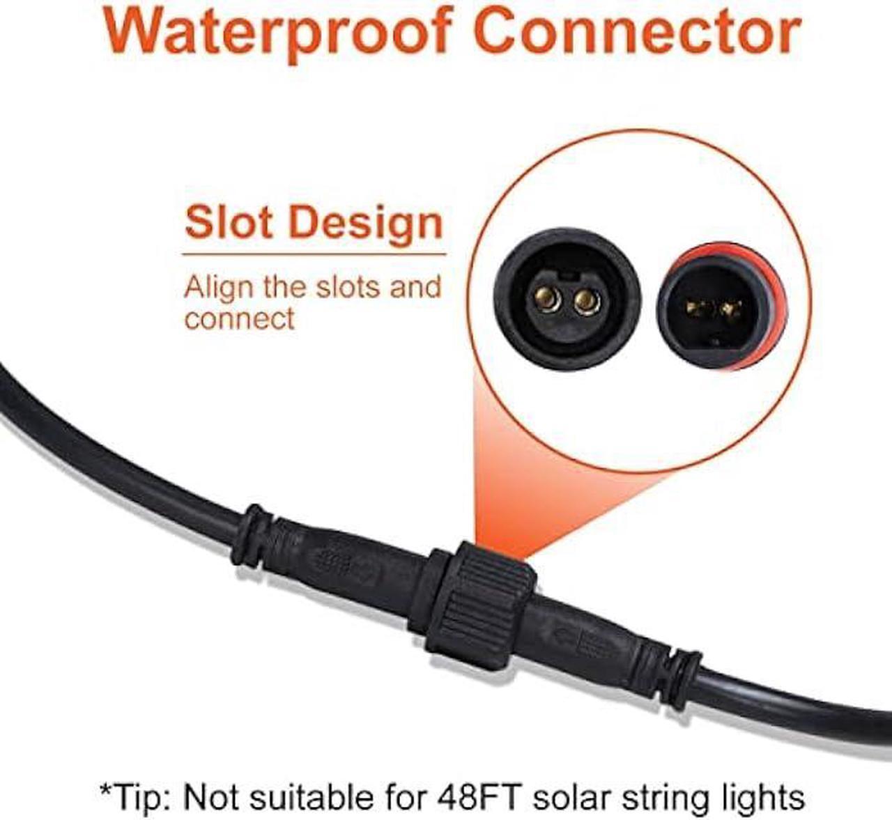 Alt view image 6 of 6 - TINSUM Solar Extension Cable 5m16.4 Feet Extender Wires Cords Two Core with Plug Waterproof IP65 for Solar Flood Lights Solar Street Lights 22AWG