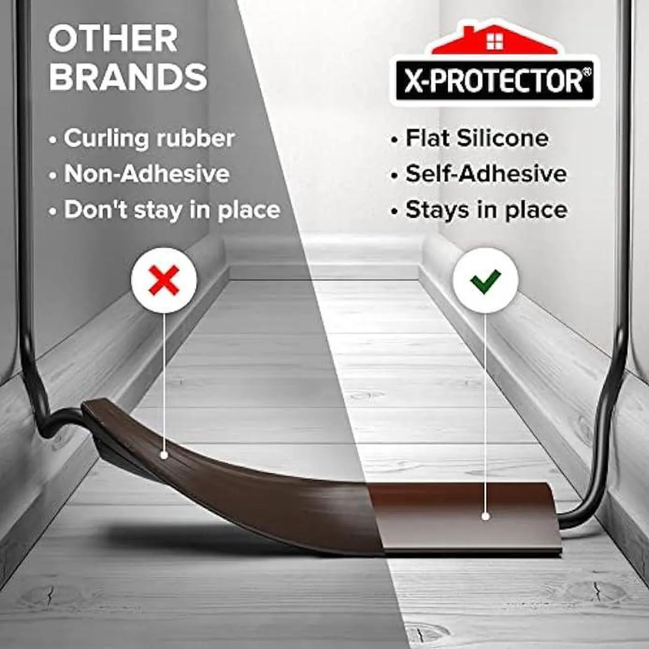 Alt view image 3 of 6 - Floor Cord Cover X-Protector  Overfloor 1.52m Silicone Cord Protector  Ideal Extension Cord Cover to Protect Wires On Floor  Self-Adhesive Power Cable Protector (5ft.)