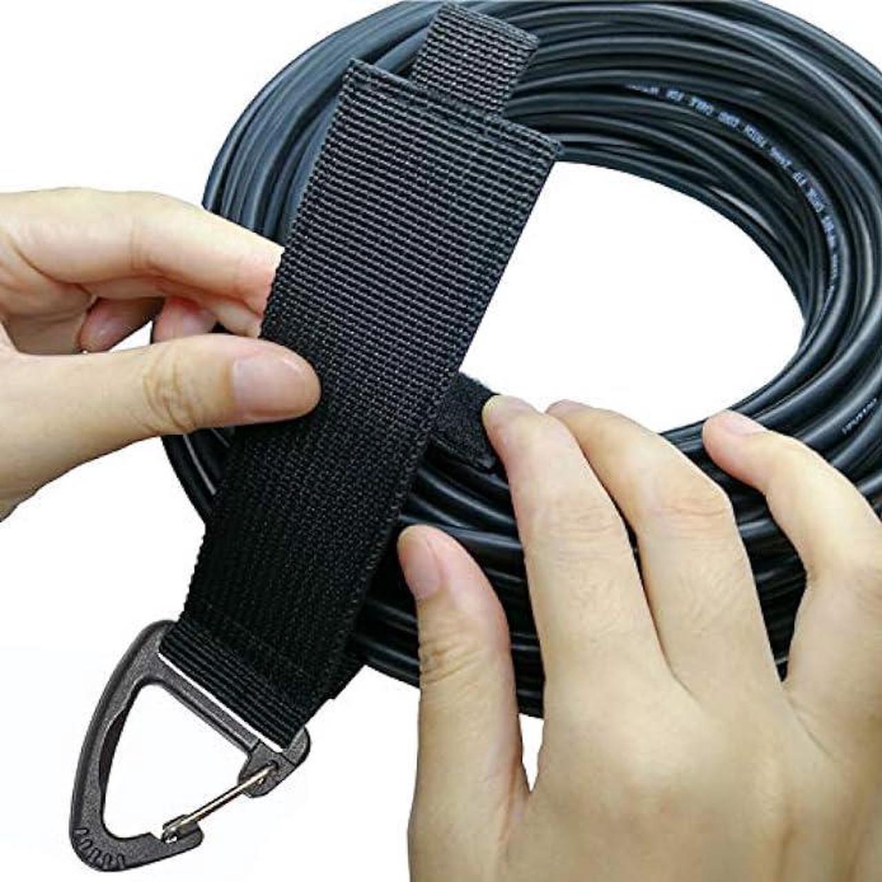 Alt view image 5 of 6 - Extension Cord Organizer(8 Pack), Extension Cord Holder for Garage Organization and Storage, Heavy Duty Storage Straps for Cables, Hoses and Ropes, with Triangle Buckle for Hanging, Design Patent