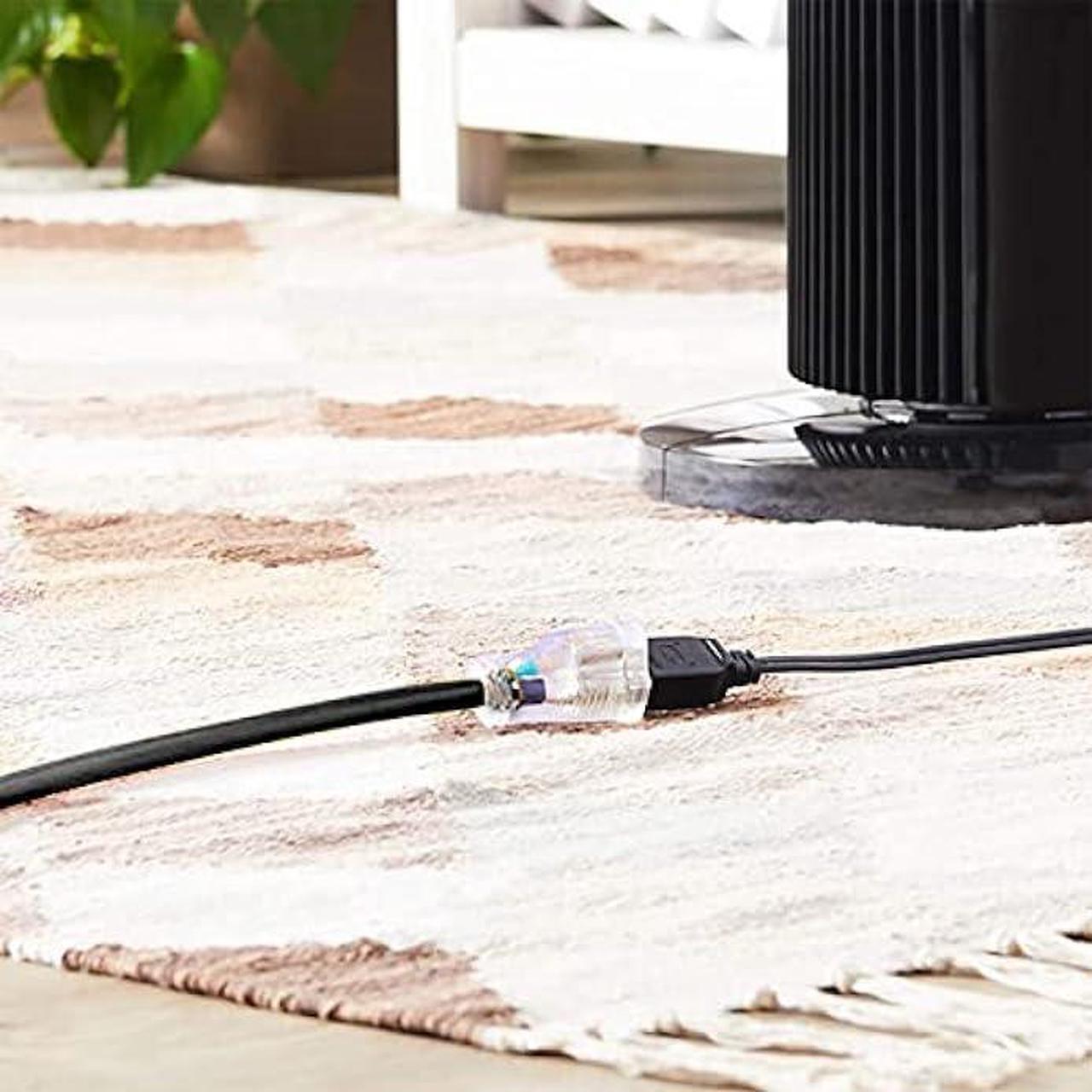 Alt view image 5 of 7 - HONDERSON 10FT 12/3 Lighted Outdoor Extension Cord - 12 Gauge 3 Prong SJTW Heavy Duty Black Extension Cable with 3 Prong Grounded Plug for Safety,UL Listed