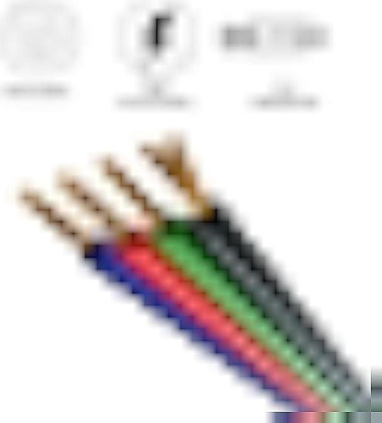 Alt view image 4 of 6 - BTF-LIGHTING 32.8ft/10m 4 Pin 18AWG WS2815 WS2813 TM1934 SK9822 LED Strip Light Ribbon Wire RGB Extension Cable Connection 4 Conductor Wire Line Cord for RGB Color Changing Flexible 5050 3528 LED Tape