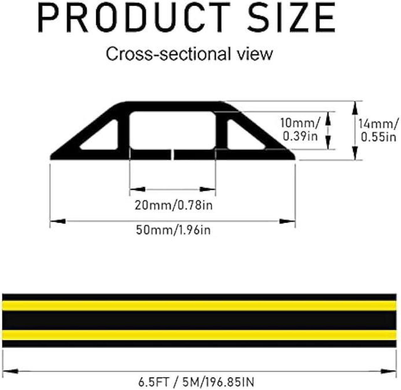 Alt view image 2 of 6 - 6.5ft Floor Cord Cover Cable Protector, Strong Self-Adhesive Rubber Wire Management Organizer Hider - Extension Protect Cords and Prevent Trip Hazard, Wall Cord Cavity for Home Office Outdoor (White)