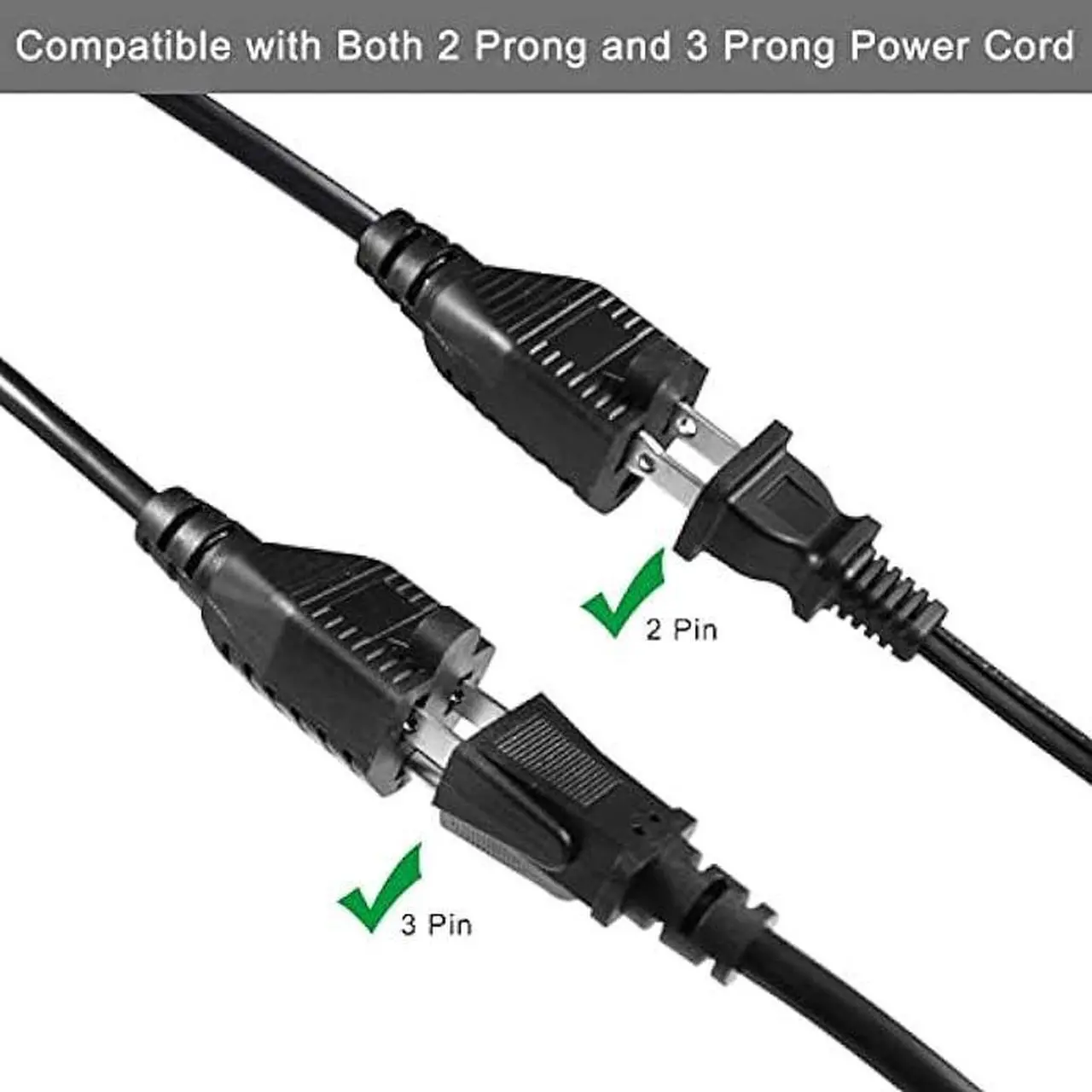 Alt view image 3 of 7 - Power Cord Extension Y Splitter - 1 to 2 Way Outlet Adapter NEMA 5-15P 90-Degree Flat Plug to 2 X NEMA 5-15R with SJT 16AWG 3-Prong Cable Wire Extender Space Saver for Kitchen Home Office