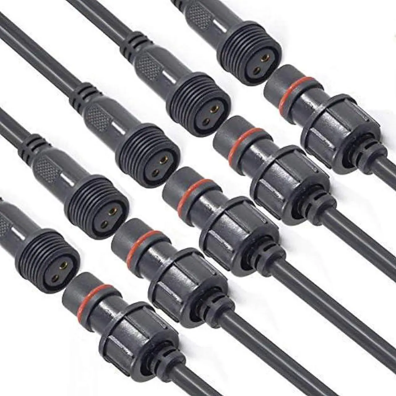 Main image of YETOR Waterproof Connectors 2 Wire, 16AWG Male Female Plug LED Connector with 2Pin Waterproof Connectors,IP68 20CM Extension Cable for Car, Truck, Boat,Indoor/Outdoor LED Strip Lights,(5Pairs)
