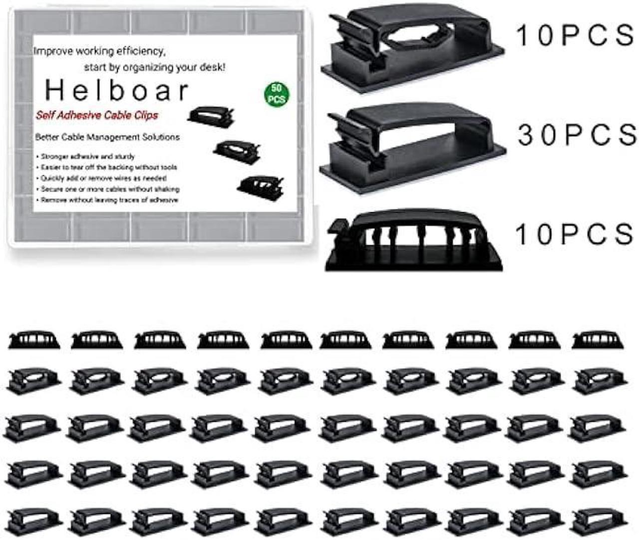 Alt view image 5 of 6 - Cable Clips 50Pcs, Self Adhesive Cable Management Clips, Cord Organizer Wire Clips Cord Holder for Appliances PC Wall Ethernet Cable Under Desk Nightstand Home Office Car (Black)