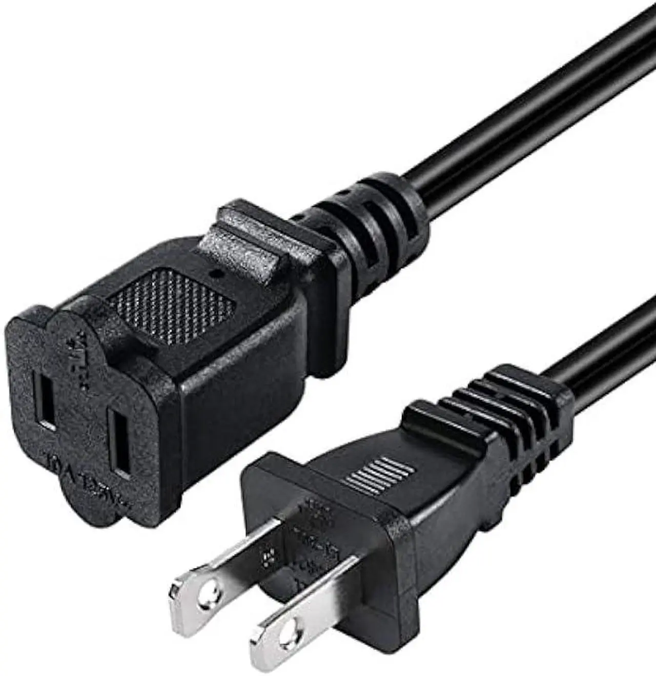 Alt view image 2 of 7 - Toptekits 2-Pack Polarized USA Outlet Saver Power Extension Cord Cable 125V 10A 2-Prong 2 Outlets for NEMA 5-15P to NEMA 5-15R (1.6ft/50cm)