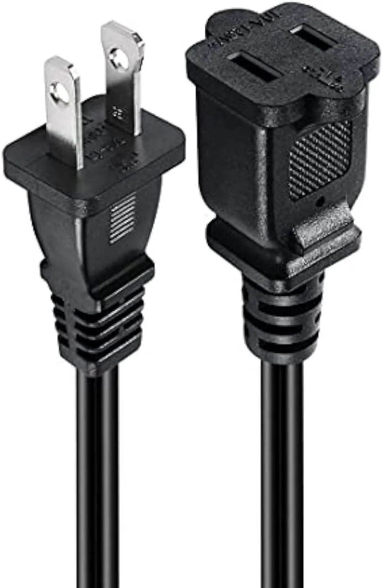 Alt view image 6 of 7 - Toptekits 2-Pack Polarized USA Outlet Saver Power Extension Cord Cable 125V 10A 2-Prong 2 Outlets for NEMA 5-15P to NEMA 5-15R (1.6ft/50cm)