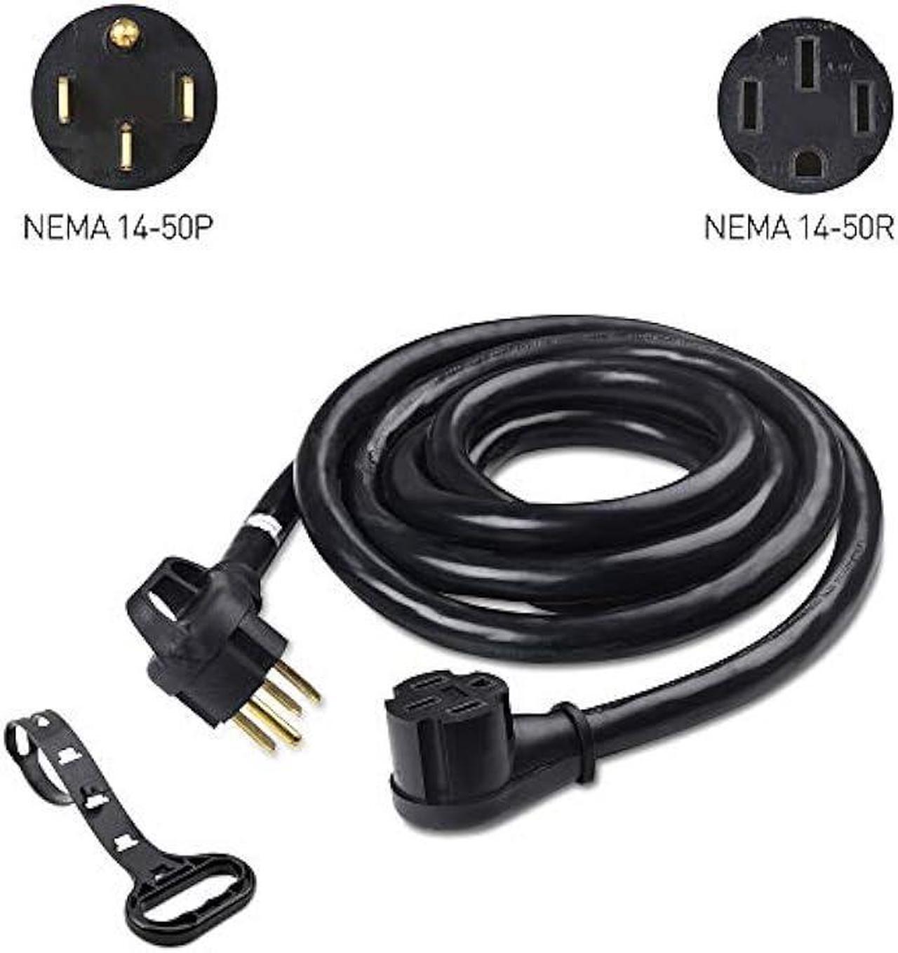 Alt view image 2 of 7 - Cable Matters 4 Prong 50 AMP RV Extension Cord 15 ft with Easy-Grip Handles and Carry Strap, NEMA 14-50 Extension Cord, Compatible with Tesla Charging Cable - 15 Feet (NEMA 14-50P to 14-50R)