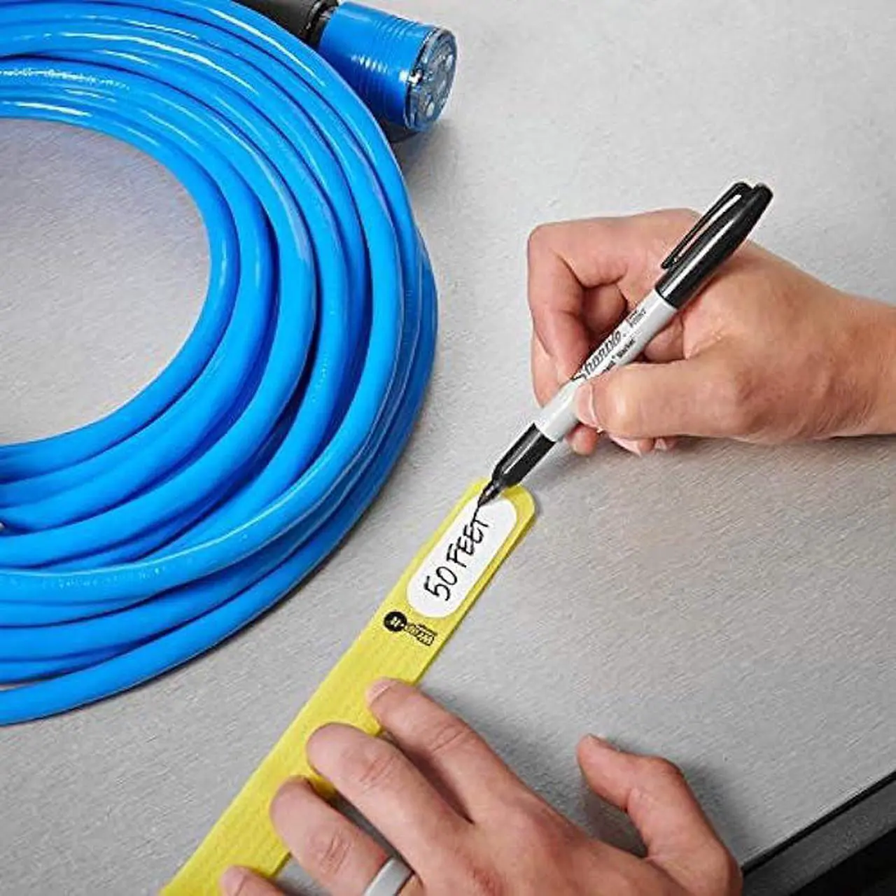 Alt view image 5 of 6 - Wrap-It Storage Cinch-Straps (Assorted 16 Pack) Hook and Loop Straps with Metal Buckles and Write on Labels for Easy Cord Identification, Waterproof, Reusable, Multi-Purpose, Adjustable