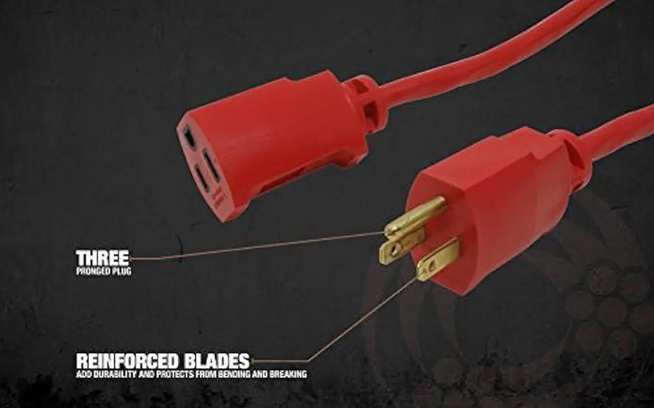Alt view image 3 of 6 - Southwire 2408SW8804 14/3 SJTW ft Vinyl Outdoor All-Purpose Extension Cord Waterproof, 50', Red