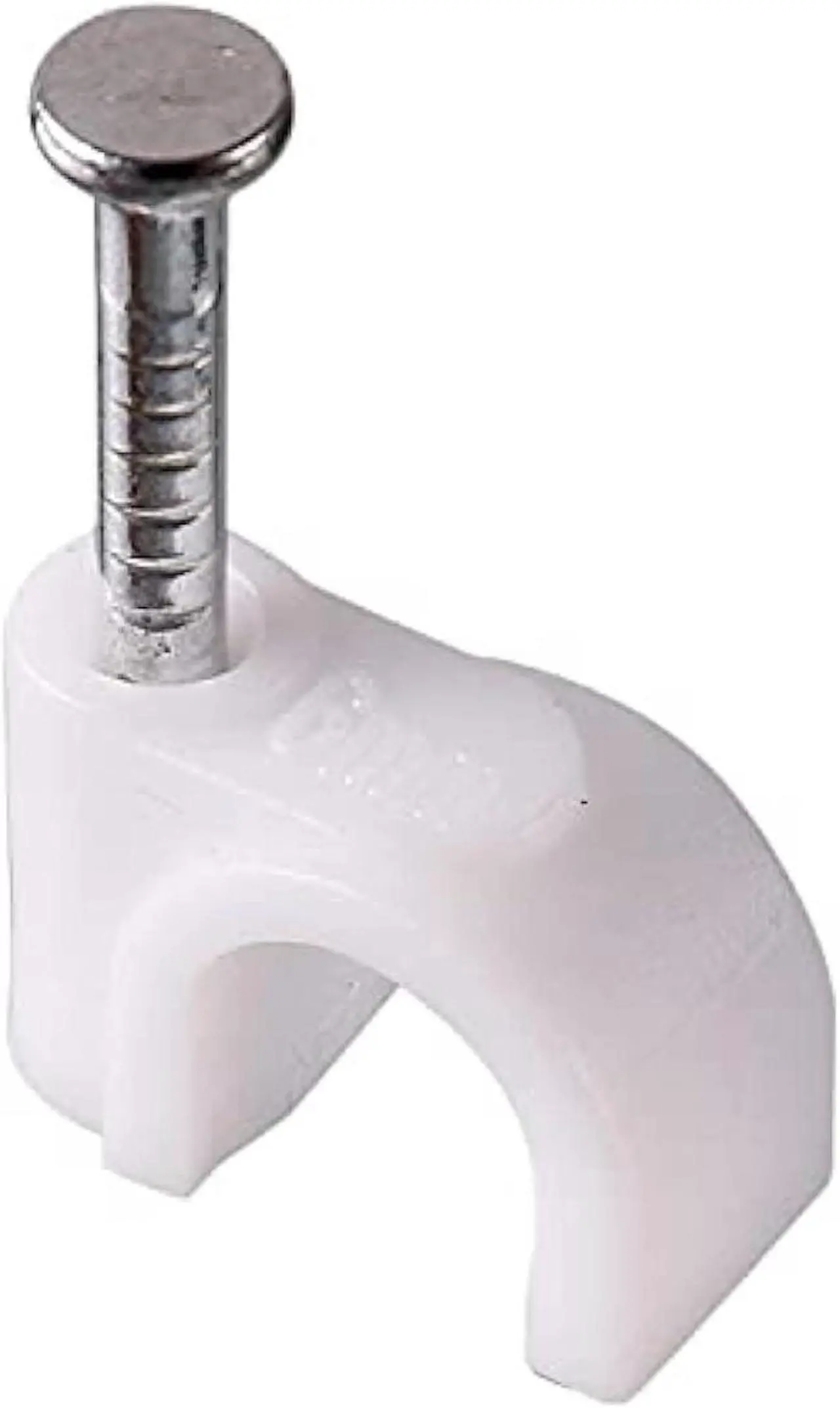 Alt view image 6 of 7 - HUAREW 4 Sizes 400 Pcs White Plastic Steel Nail Cable Clips Apply to RG6 RG59 CAT5 CAT6 Ethernet/TV Wire/Telephone/Led Starlight/Print Cable Round Management Cable Wire Clips 6/7/8/10 mm