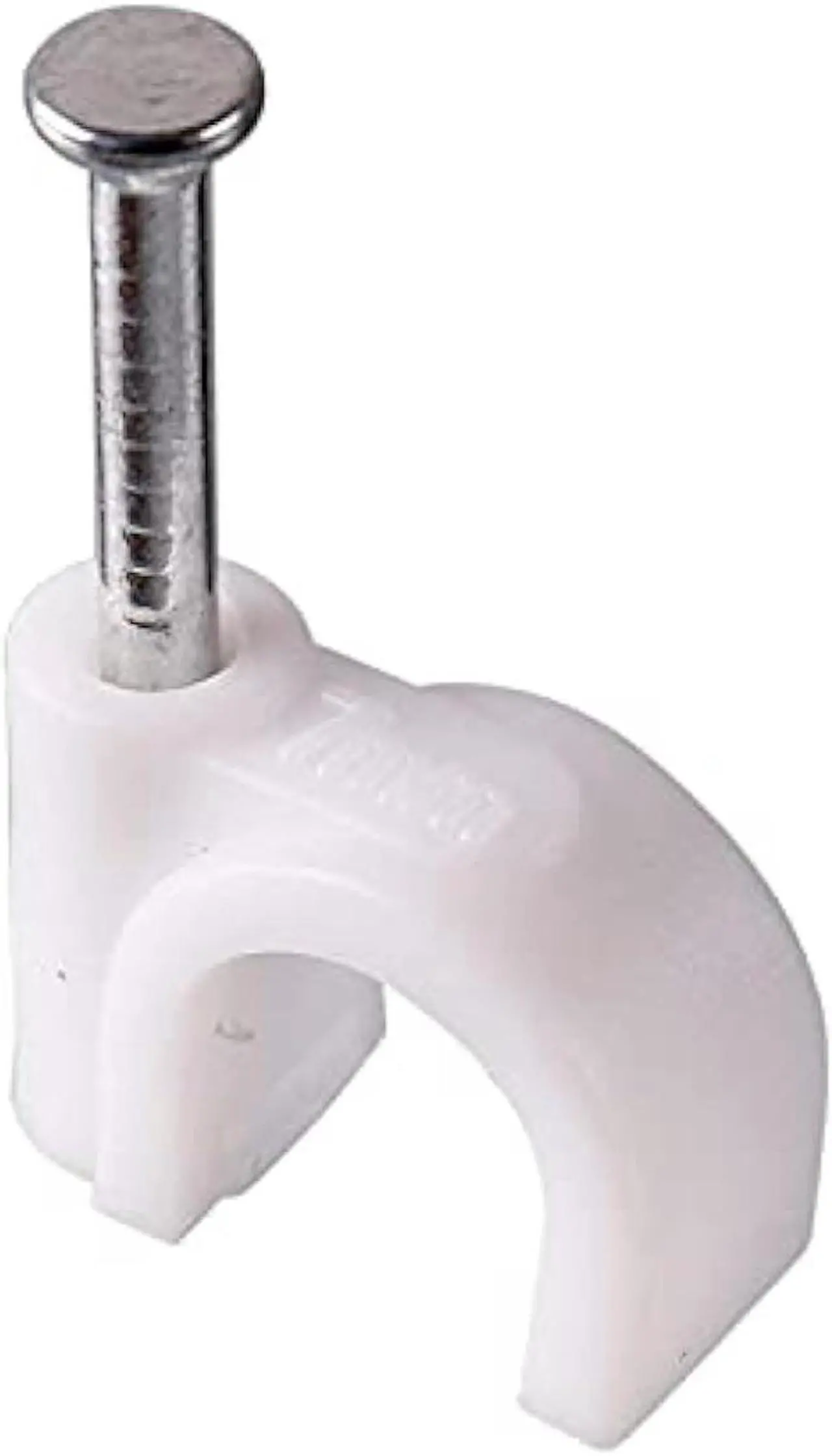 Alt view image 7 of 7 - HUAREW 4 Sizes 400 Pcs White Plastic Steel Nail Cable Clips Apply to RG6 RG59 CAT5 CAT6 Ethernet/TV Wire/Telephone/Led Starlight/Print Cable Round Management Cable Wire Clips 6/7/8/10 mm