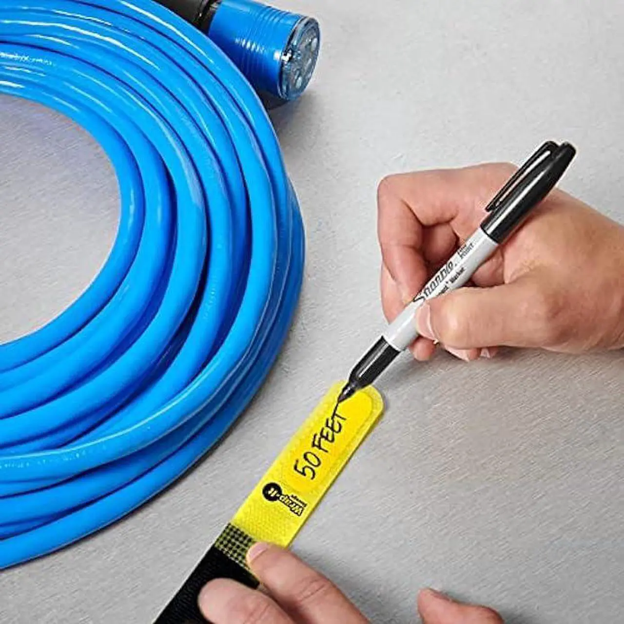 Alt view image 4 of 6 - Wrap-It Storage Hook and Loop Cinch-Straps (Assorted 16 Pack) with Write on Label for Easy Cord Identification and Cable Management, Reusable Multi-Purpose Securing Cinch Straps