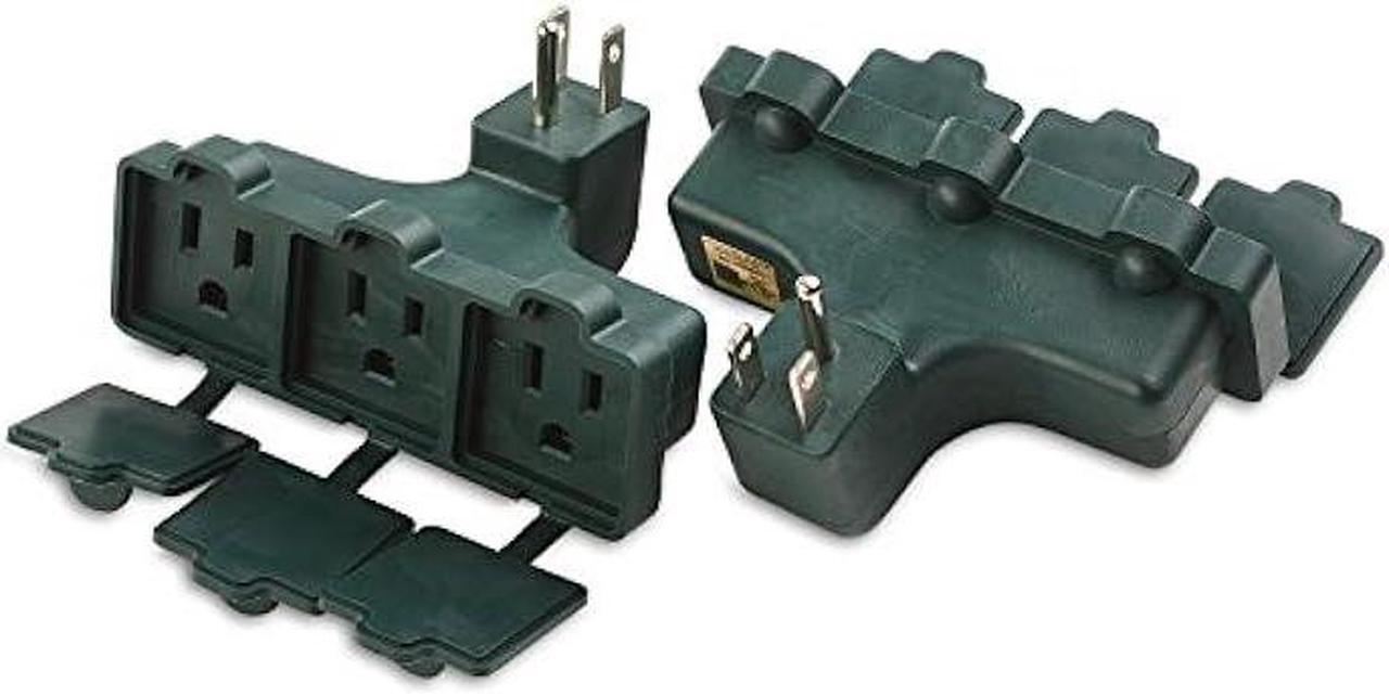 Main image of Cable Matters 2-Pack 3-Outlet Outdoor Outlet Splitter, UL listed Weather Resistant Outdoor Multi Plug Outlet/Plug Splitter with Covers