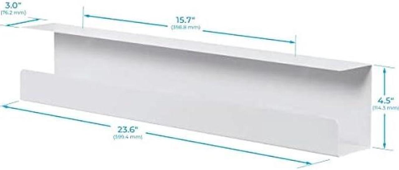 Alt view image 2 of 6 - Monoprice Under Desk Cable Tray - Steel with Power Supply and Wire Management - Workstream Collection White