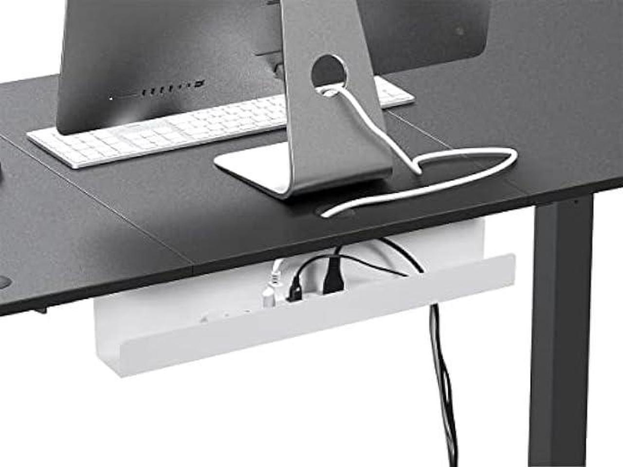 Alt view image 4 of 6 - Monoprice Under Desk Cable Tray - Steel with Power Supply and Wire Management - Workstream Collection White
