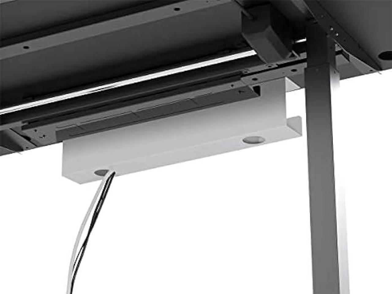 Alt view image 5 of 6 - Monoprice Under Desk Cable Tray - Steel with Power Supply and Wire Management - Workstream Collection White