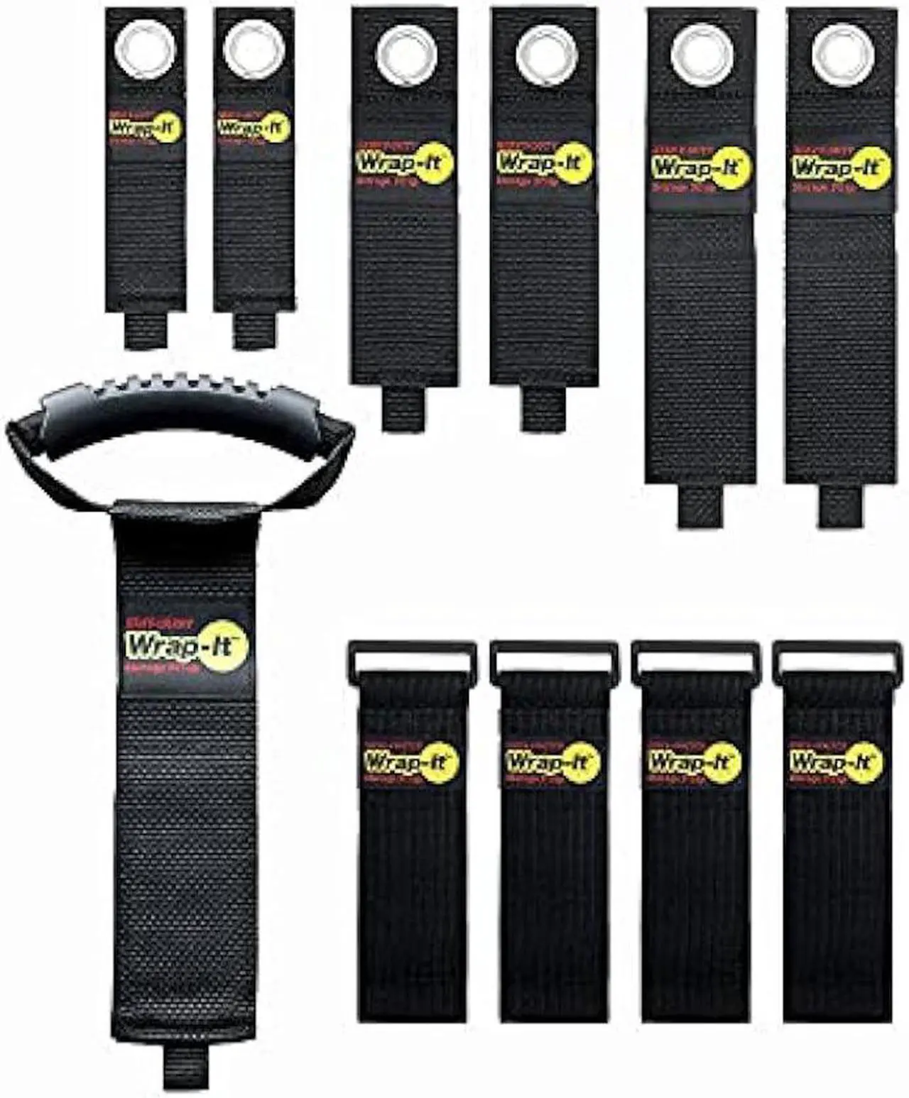 Main image of Wrap-It Storage Garage Organization Value Pack - (6) Heavy-Duty, (1) Easy-Carry, (4) Super-Stretch Storage Straps, Garage Storage Organizer for Extension Cords, Air Hose, Rope, Cables, Tools, More