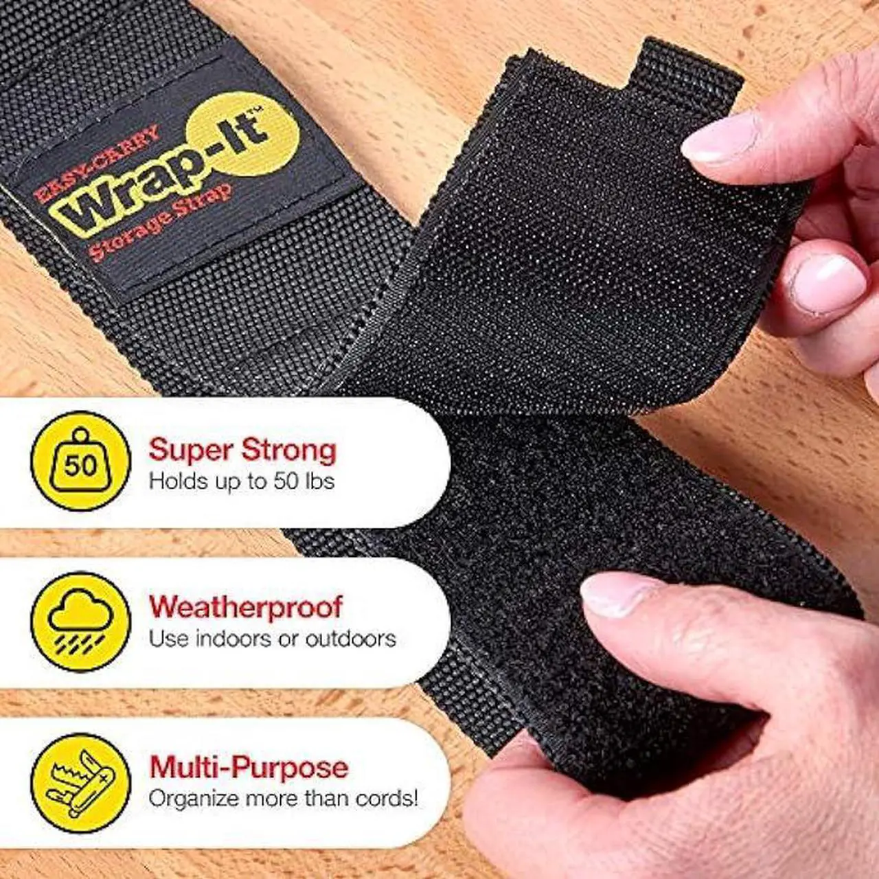 Alt view image 4 of 6 - Wrap-It Storage Garage Organization Value Pack - (6) Heavy-Duty, (1) Easy-Carry, (4) Super-Stretch Storage Straps, Garage Storage Organizer for Extension Cords, Air Hose, Rope, Cables, Tools, More