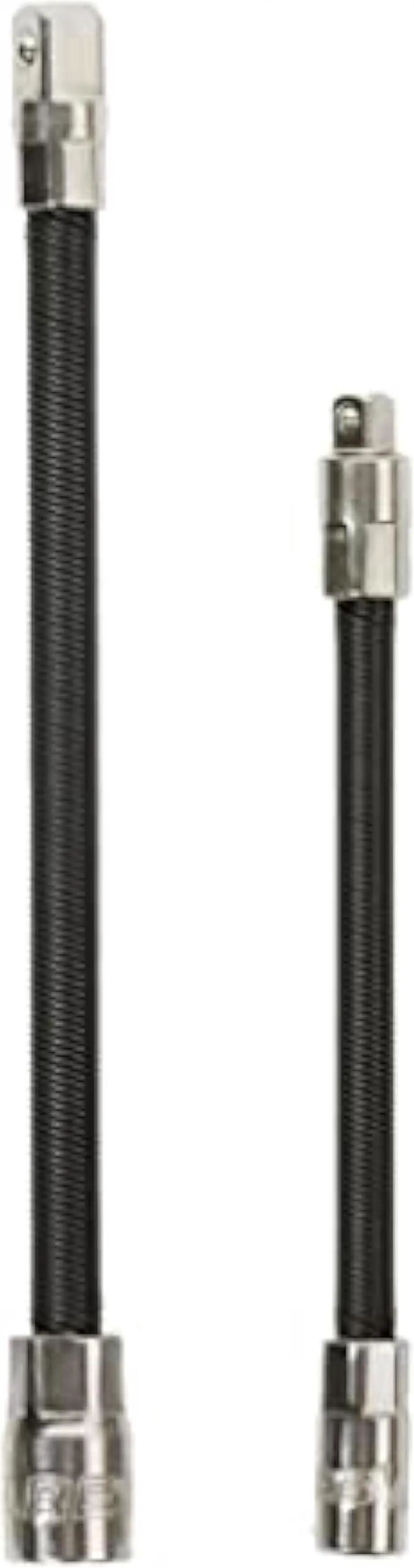 Main image of ARES 42071  2-Piece Flexible Socket Extension Set  1/4-Inch and 3/8-Inch Drive Extensions  6-Inch and 8-Inch Extensions with Flexible Shafts  Spring-Loaded Detent Balls to Prevent Slipping