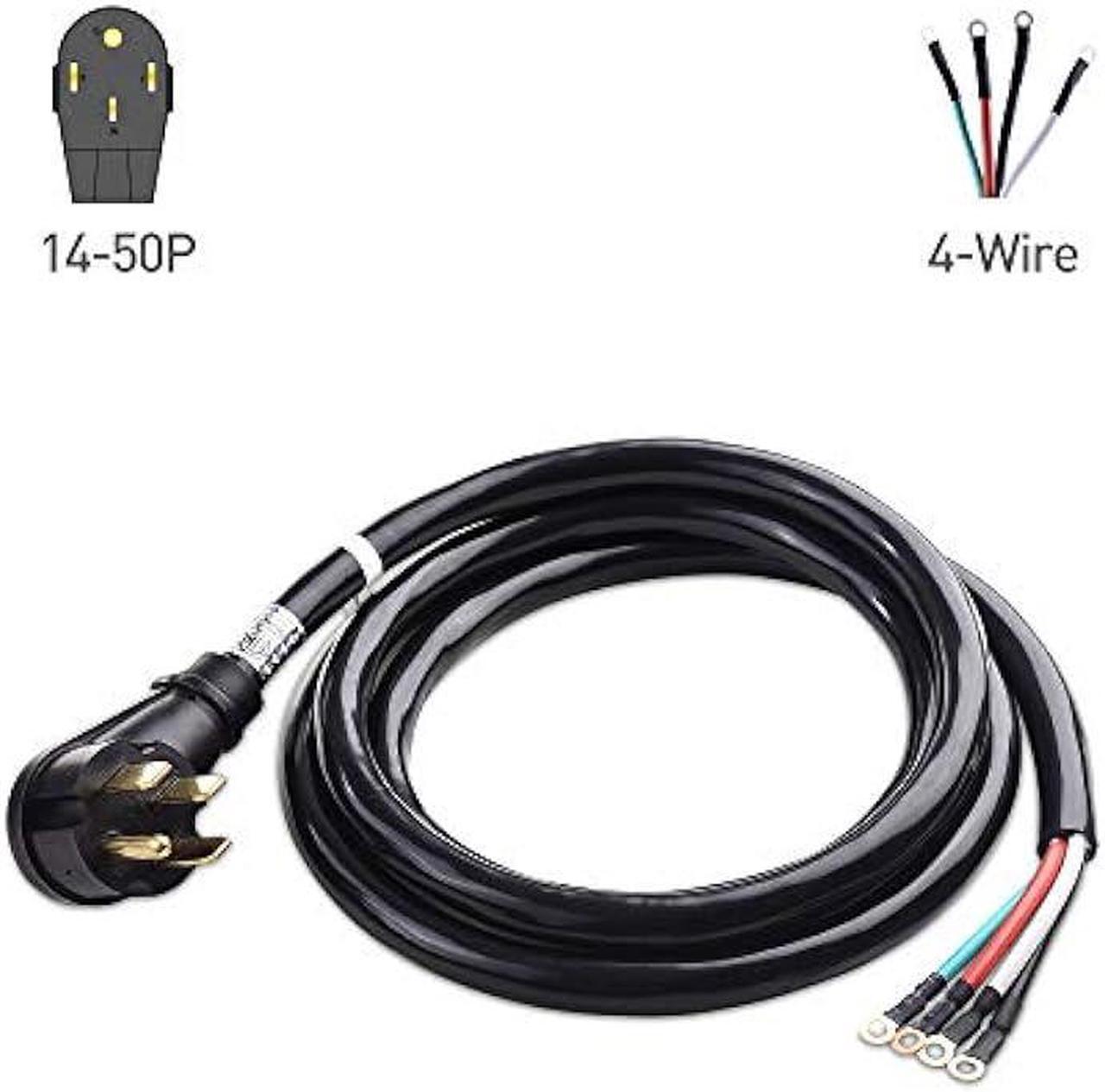 Alt view image 2 of 5 - Cable Matters 4 Prong to 4 Wire Range Cord 10 ft, Heavy Duty 6/8 AWG 50 Amp Cord (NEMA 14-50P to 4-Wire)