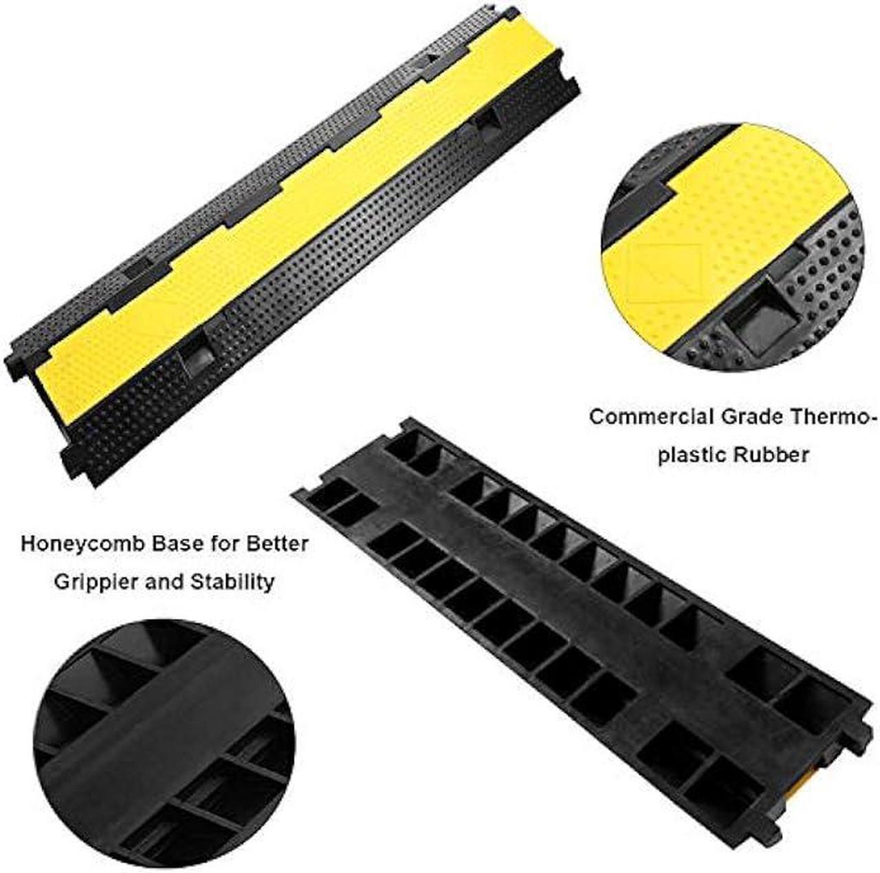 Alt view image 3 of 7 - Reliancer 3 Pack Dual Channel Rubber Cable Protector Ramp 2 Channel Traffic Speed Bump 11000lbs Capacity Heavy Duty Driveway Hose Cover Ramp Cord Track Protector Wires Concealer w/Flip-Open Top Cover