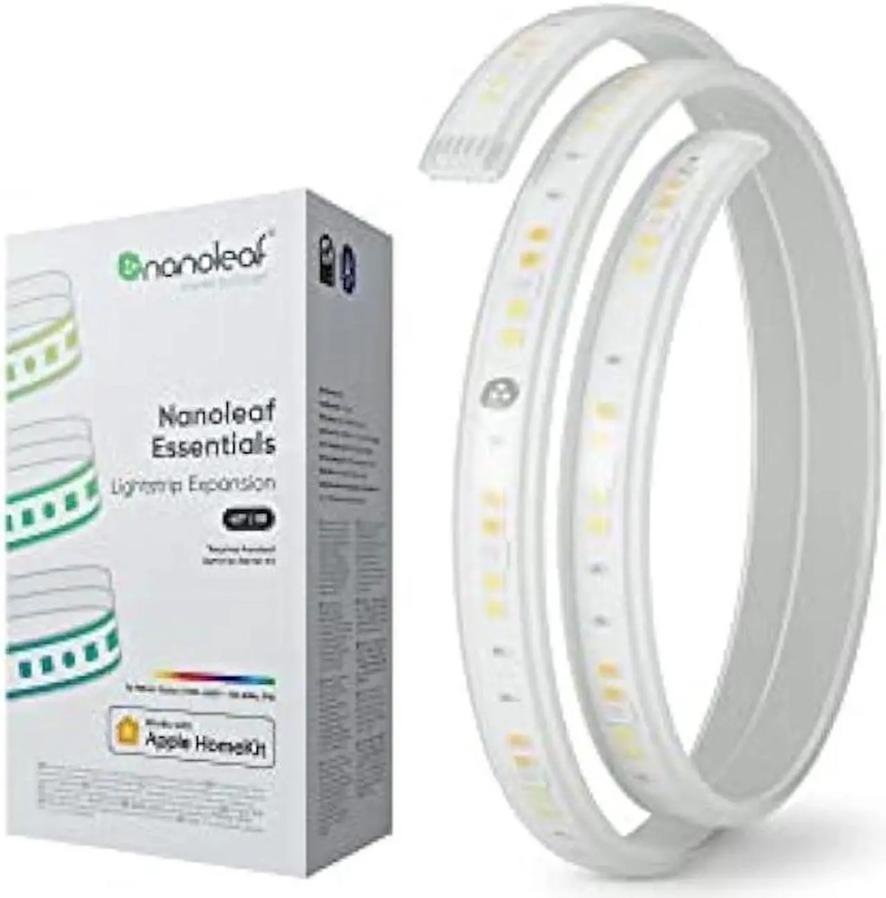 Main image of Nanoleaf Essentials Bluetooth Thread & WiFi Smart RGBCW 16M+ Color LED Cuttable Lightstrip 40 (1M) Extension.