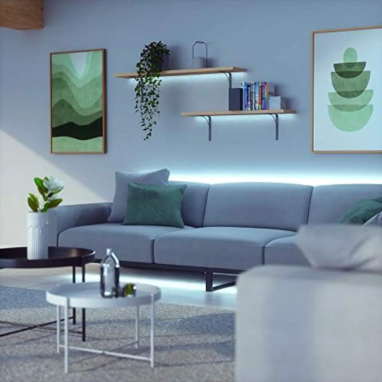 Alt view image 3 of 6 - Nanoleaf Essentials Bluetooth Thread & WiFi Smart RGBCW 16M+ Color LED Cuttable Lightstrip 40 (1M) Extension.