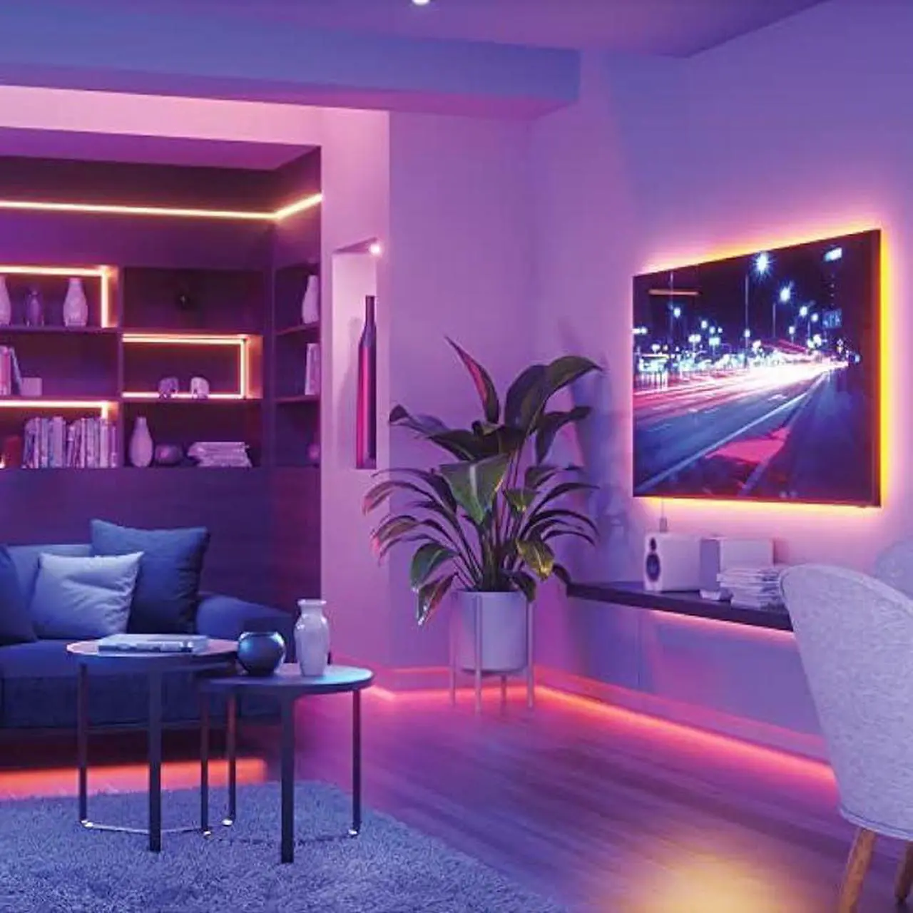 Alt view image 4 of 6 - Nanoleaf Essentials Bluetooth Thread & WiFi Smart RGBCW 16M+ Color LED Cuttable Lightstrip 40 (1M) Extension.