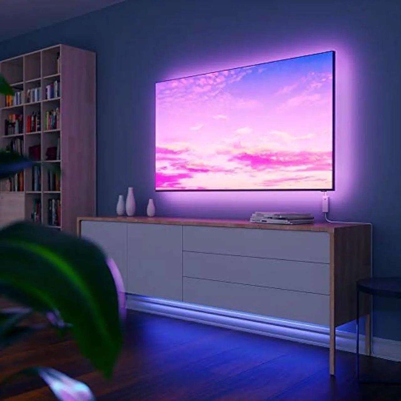 Alt view image 6 of 6 - Nanoleaf Essentials Bluetooth Thread & WiFi Smart RGBCW 16M+ Color LED Cuttable Lightstrip 40 (1M) Extension.