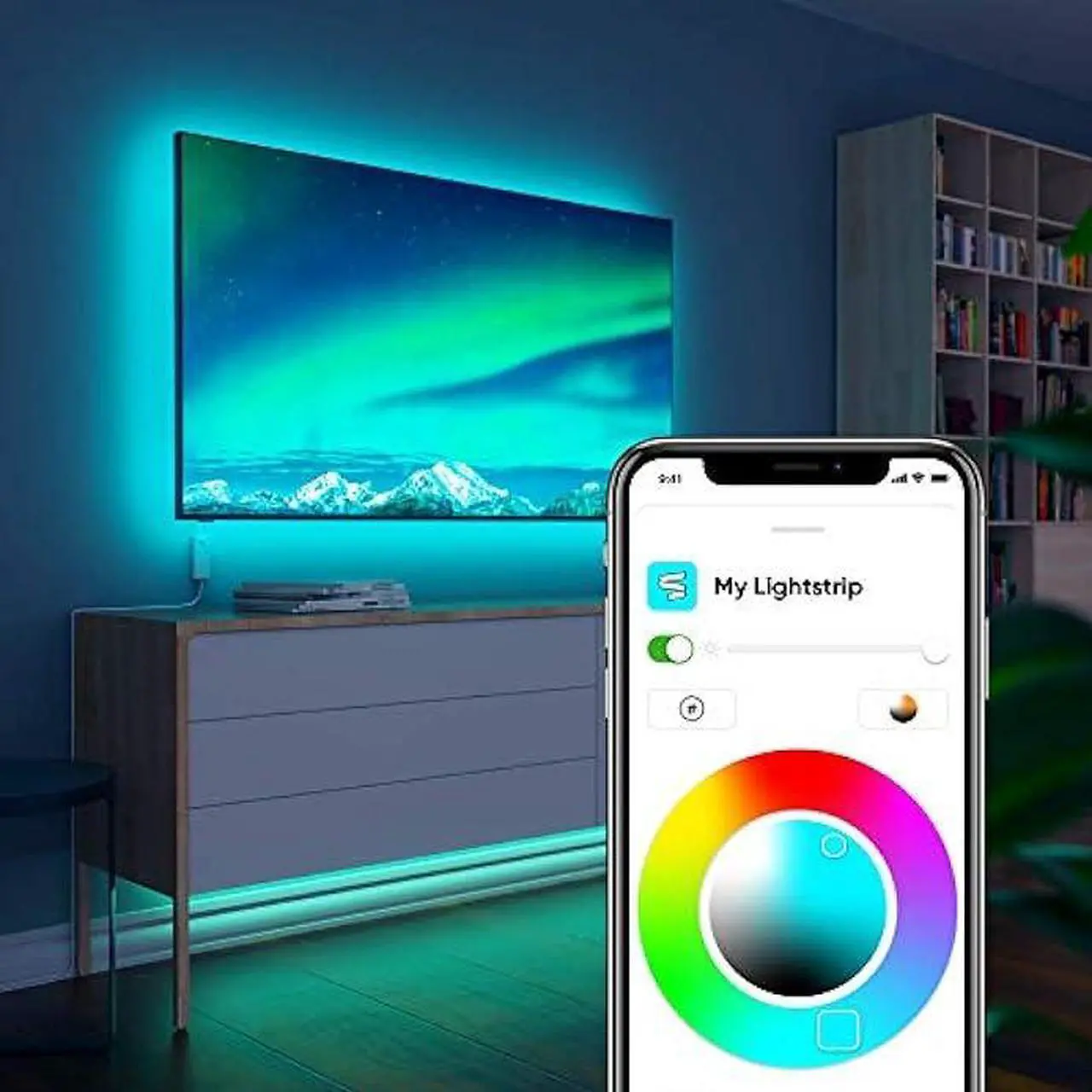 Alt view image 2 of 6 - Nanoleaf Essentials Bluetooth Thread & WiFi Smart RGBCW 16M+ Color LED Cuttable Lightstrip 40 (1M) Extension.
