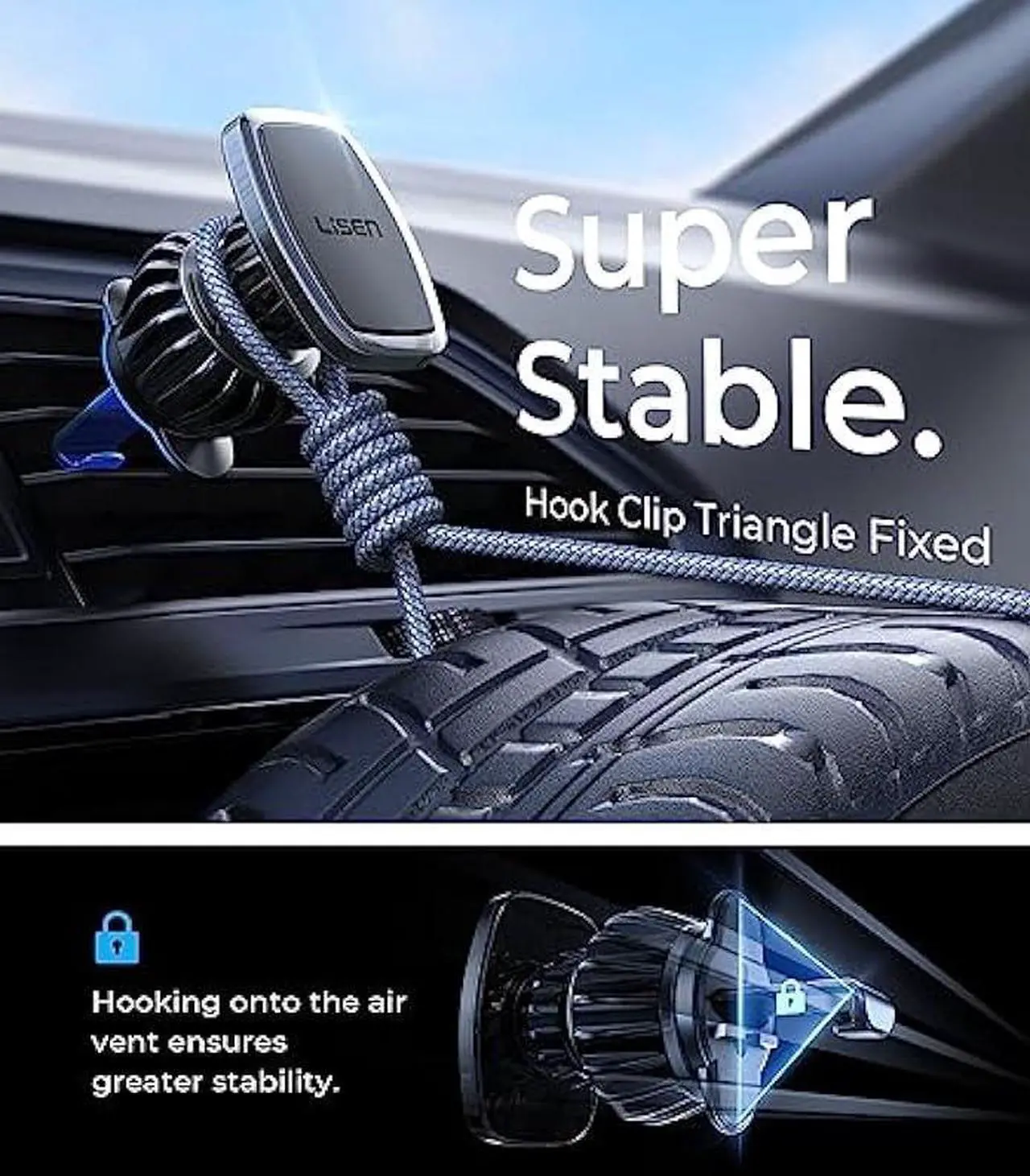 Alt view image 5 of 5 - LISEN Magnetic Phone Holder Car Phone Mount Magnetic [Easily Install] Phone Mount for Car [6 Strong Magnets] Cell Phone Holder for Car Case Friendly iPhone Car Holder for All Smartphones & Tablets