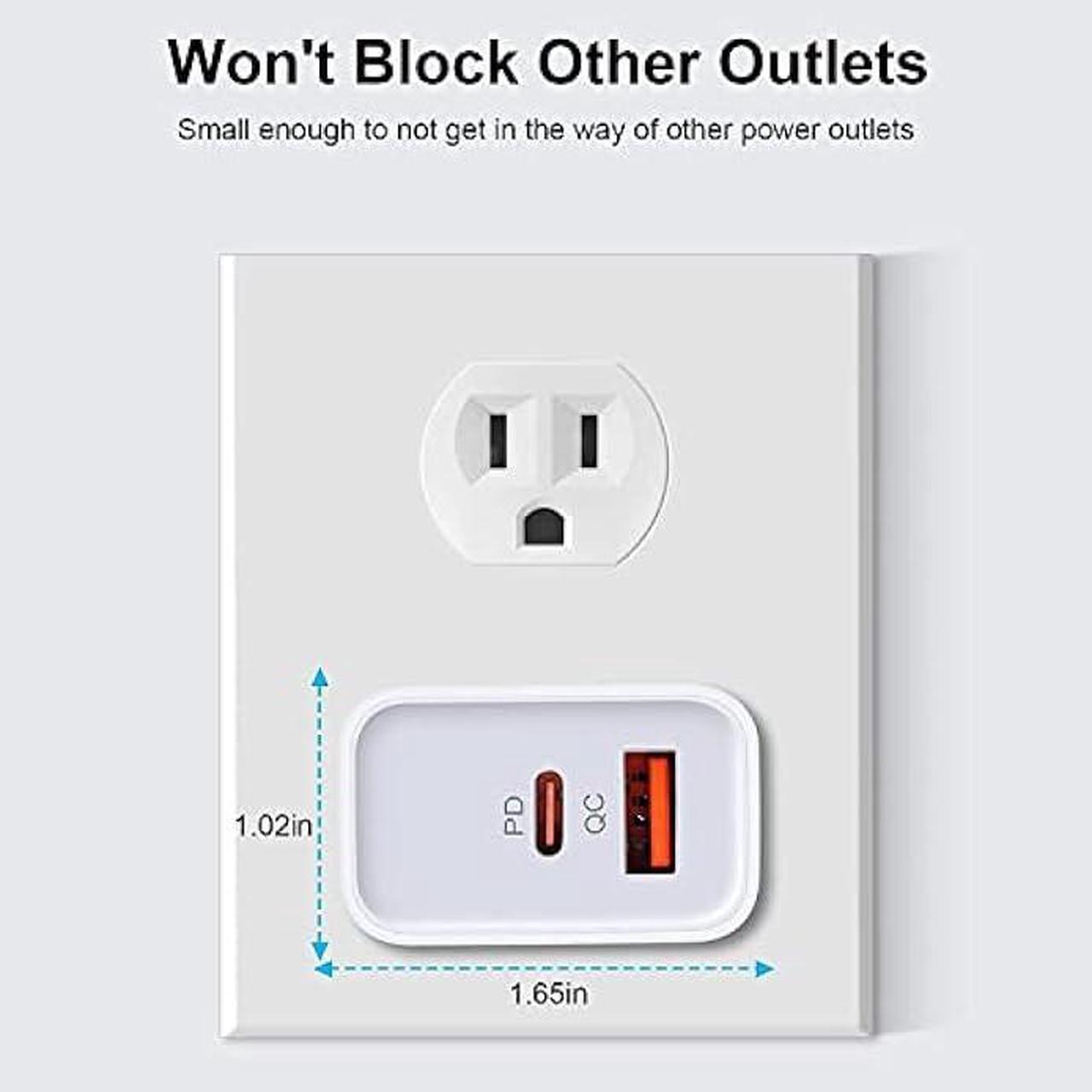 Alt view image 4 of 7 - Apple Charger Block, USB C Fast Charging Block Usbc Wall Charger Dual Port USB & Type C Multi Ports Usb Plug Outlet For Apple iPhone Samsung Quick Charge Box Power Delivery Cube Adapter Cargador Brick