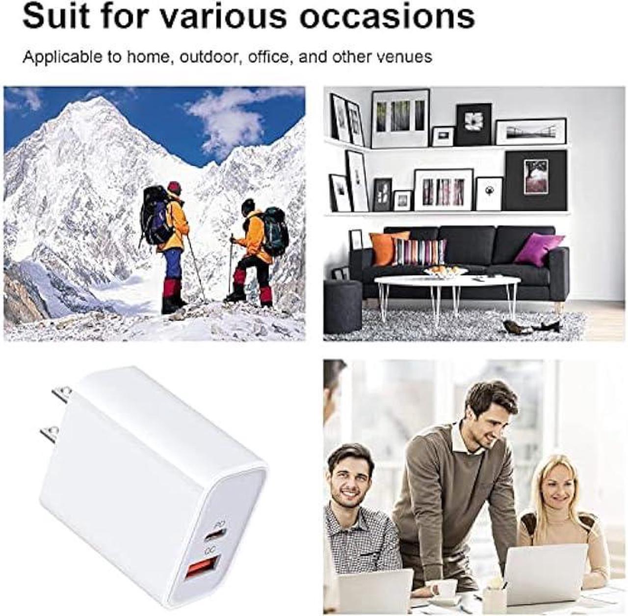 Alt view image 7 of 7 - Apple Charger Block, USB C Fast Charging Block Usbc Wall Charger Dual Port USB & Type C Multi Ports Usb Plug Outlet For Apple iPhone Samsung Quick Charge Box Power Delivery Cube Adapter Cargador Brick
