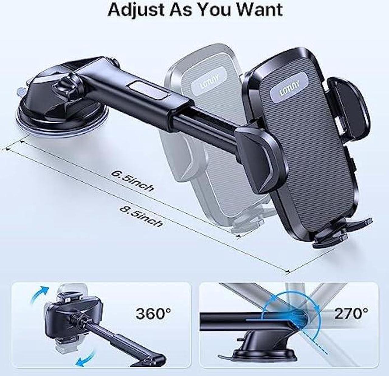 Alt view image 6 of 6 - LOTUNY Universal Phone Mount for Car, [Powerful Suction] Hands-Free Cell Phone Holder Car, Phone Holder for Car Dashboard Windshield Air Vent, Compatible with iPhone 14 13 12 11 Pro Max All Phones