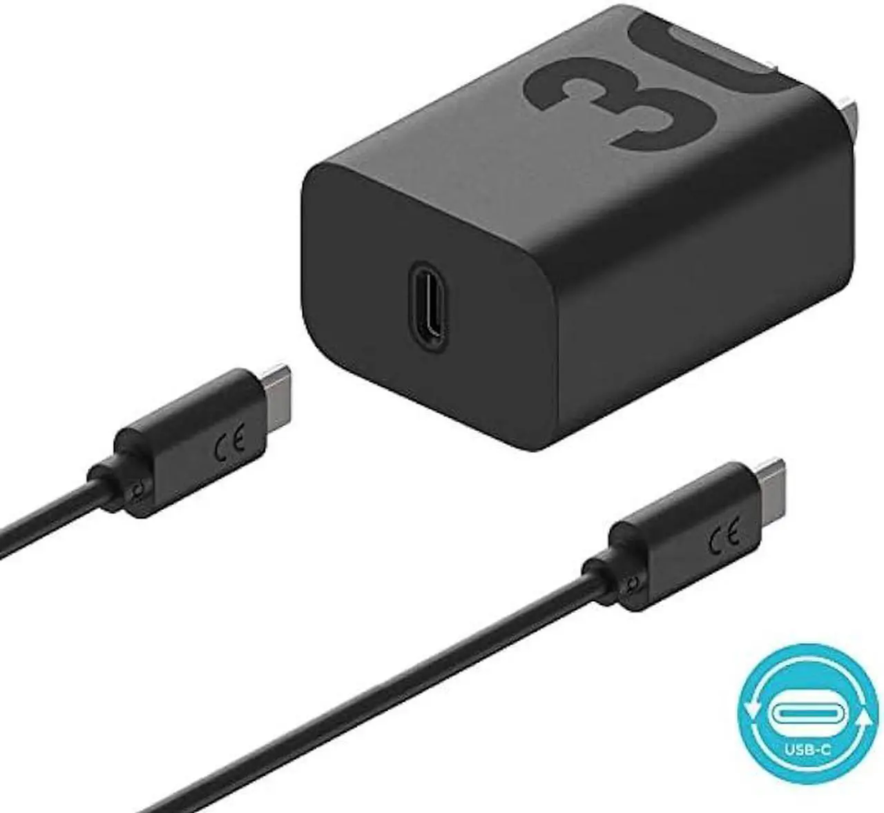Alt view image 4 of 7 - Motorola TurboPower 30 USB-C Charger with 1m USB-C to USB-C Cable for Motorola Edge (2021/2022), Edge 5G UW, Edge+ (2022/2023), Edge Plus 5G UW (2022), Razr+ (2023), ThinkPhone by Motorola