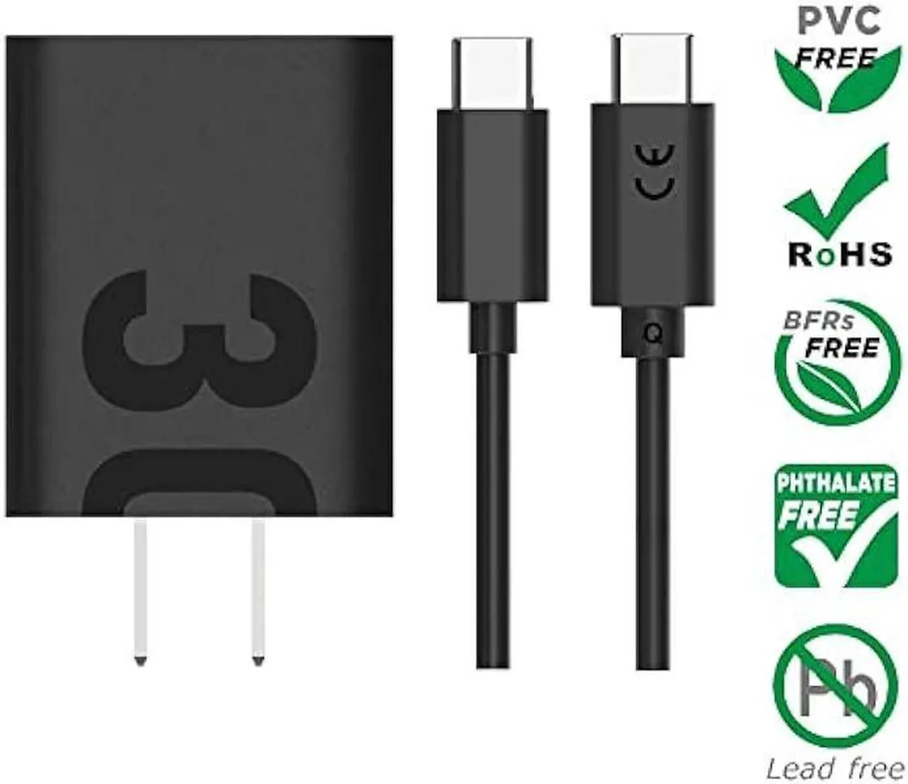 Alt view image 6 of 7 - Motorola TurboPower 30 USB-C Charger with 1m USB-C to USB-C Cable for Motorola Edge (2021/2022), Edge 5G UW, Edge+ (2022/2023), Edge Plus 5G UW (2022), Razr+ (2023), ThinkPhone by Motorola