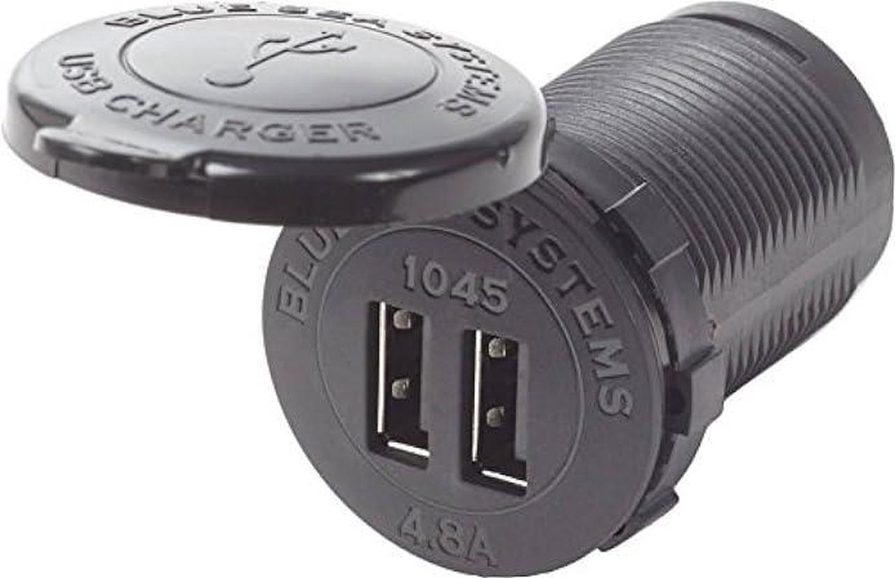 Main image of Blue Sea Systems 1045 Fast Charge 4.8A Dual USB Charger Socket Mount, 12V/24V