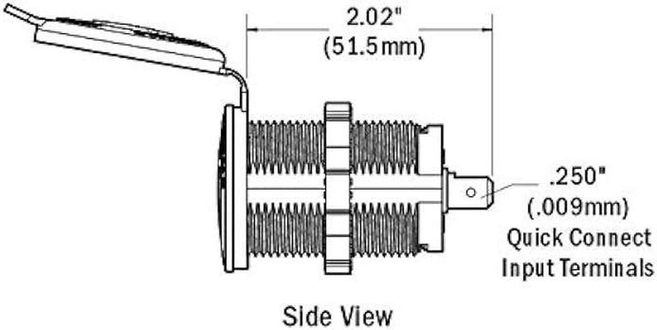 Alt view image 3 of 3 - Blue Sea Systems 1045 Fast Charge 4.8A Dual USB Charger Socket Mount, 12V/24V