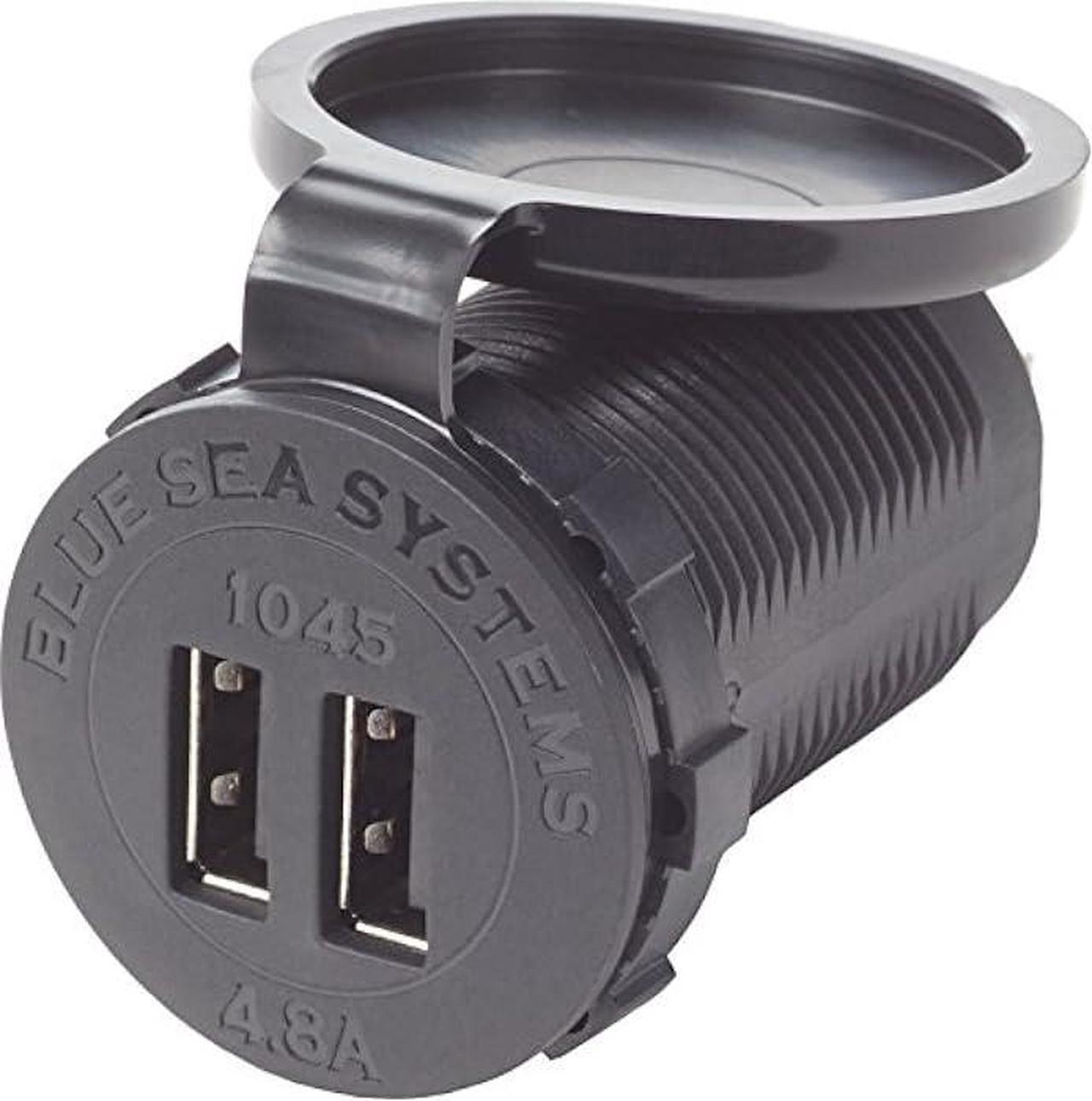 Alt view image 2 of 3 - Blue Sea Systems 1045 Fast Charge 4.8A Dual USB Charger Socket Mount, 12V/24V