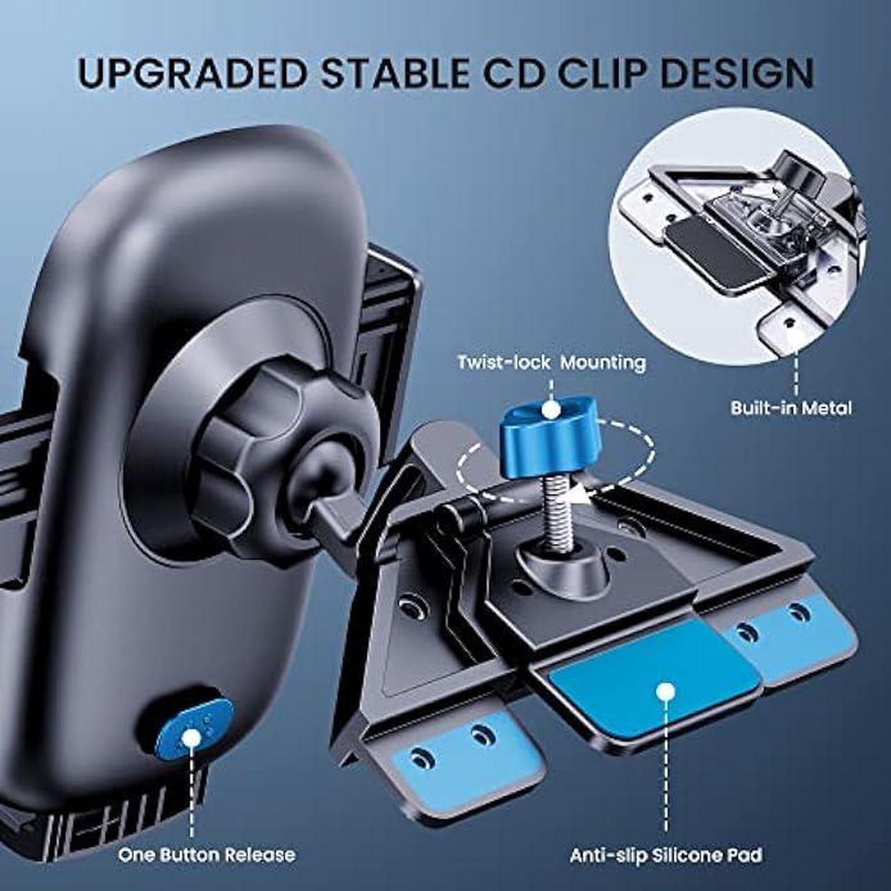 Alt view image 2 of 7 - Phone Mount for Car Phone Holder Mount Upgraded Metal CD Slot Phone Holder Car Cell Phone Holder Thick Cases Friendly iPhone Holder for Car Phone Mount for CD Player Fit for All iPhone Smartphone