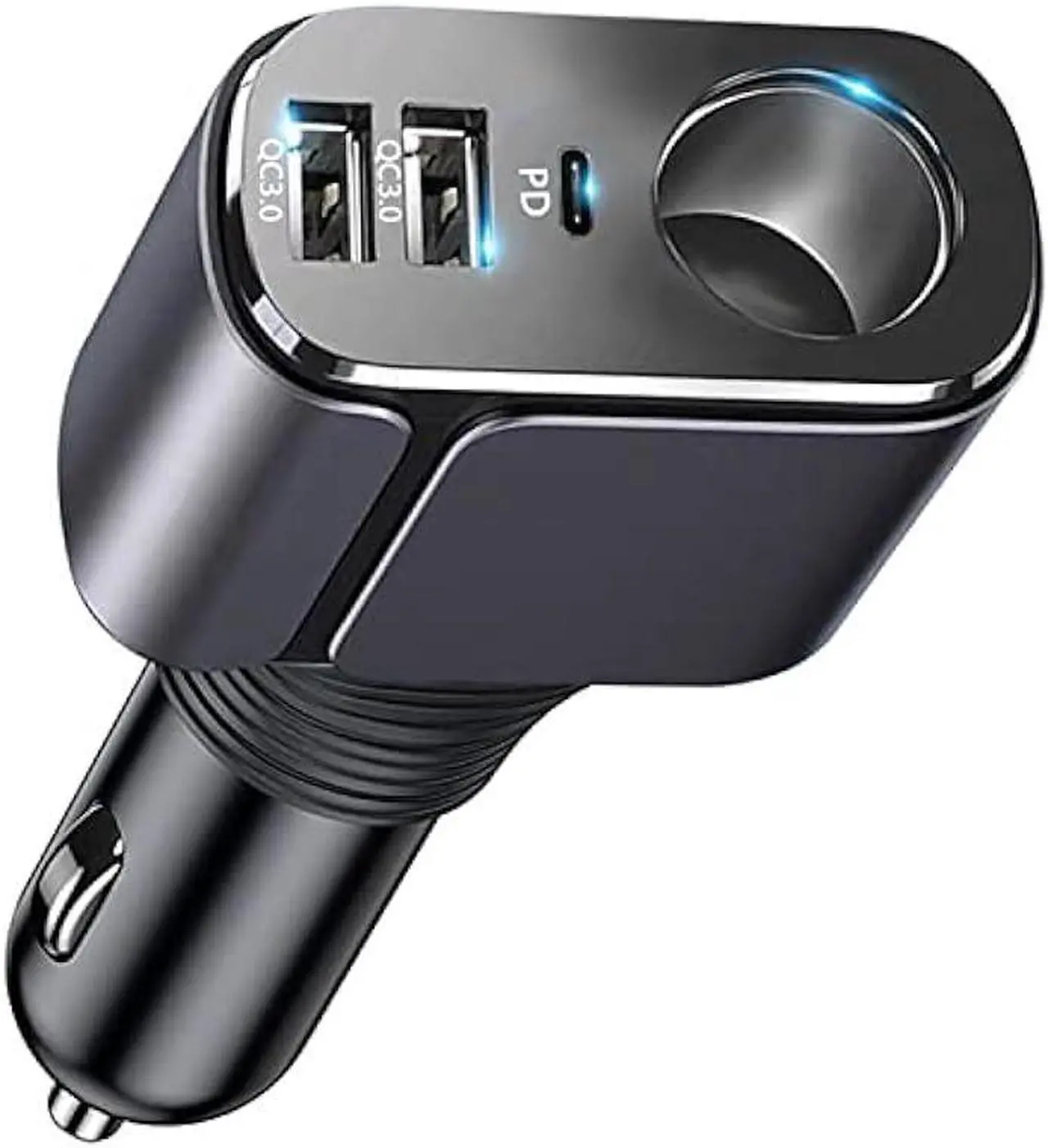 Main image of 4 in 1 USB C Car Charger Adapter, 210W Multi USB Cigarette Lighter Adapter, Socket Splitter with 3 USB Ports, 12V/24V Outlet Dual USB Type C PD Fast Car Charger for iPhone 15/14,iPad,Samsung,GPS