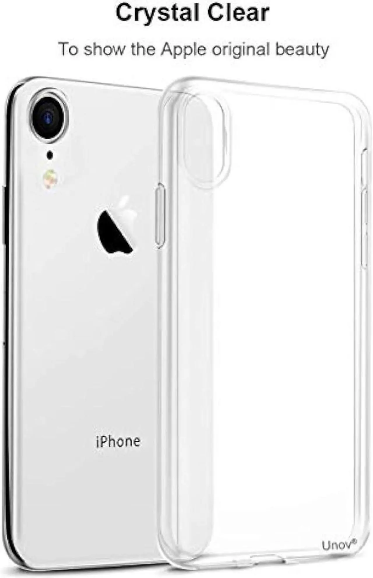 Alt view image 2 of 7 - Unov Case Compatible with iPhone XR Clear Slim Protective Soft TPU Bumper [Support Wireless Charging] 6.1 Inch(Crystal Clear)