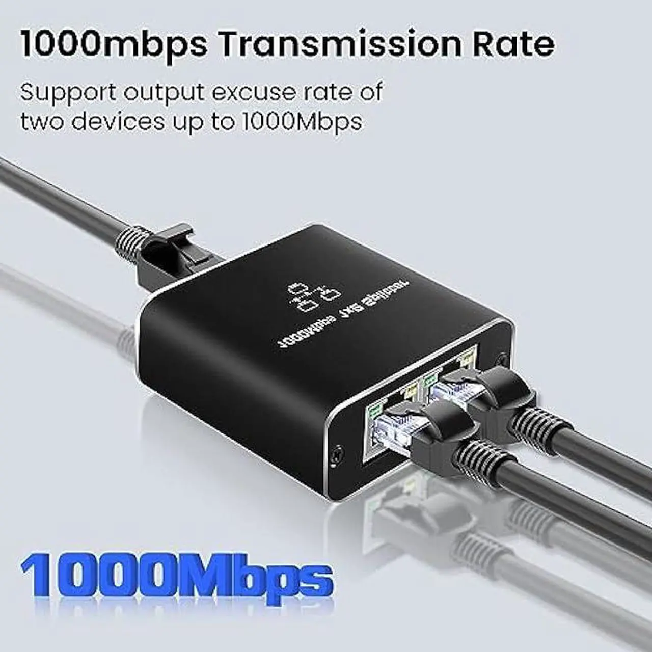Alt view image 4 of 7 - RJ45 Ethernet Splitter 1 to 2 Out, NEWCARE 1000Mbps Network Splitter with USB Power Cable, Gigabit LAN Internet Splitter Connector for Cat 5/5e/6/7/8, Support Two Devices Working Simultaneously