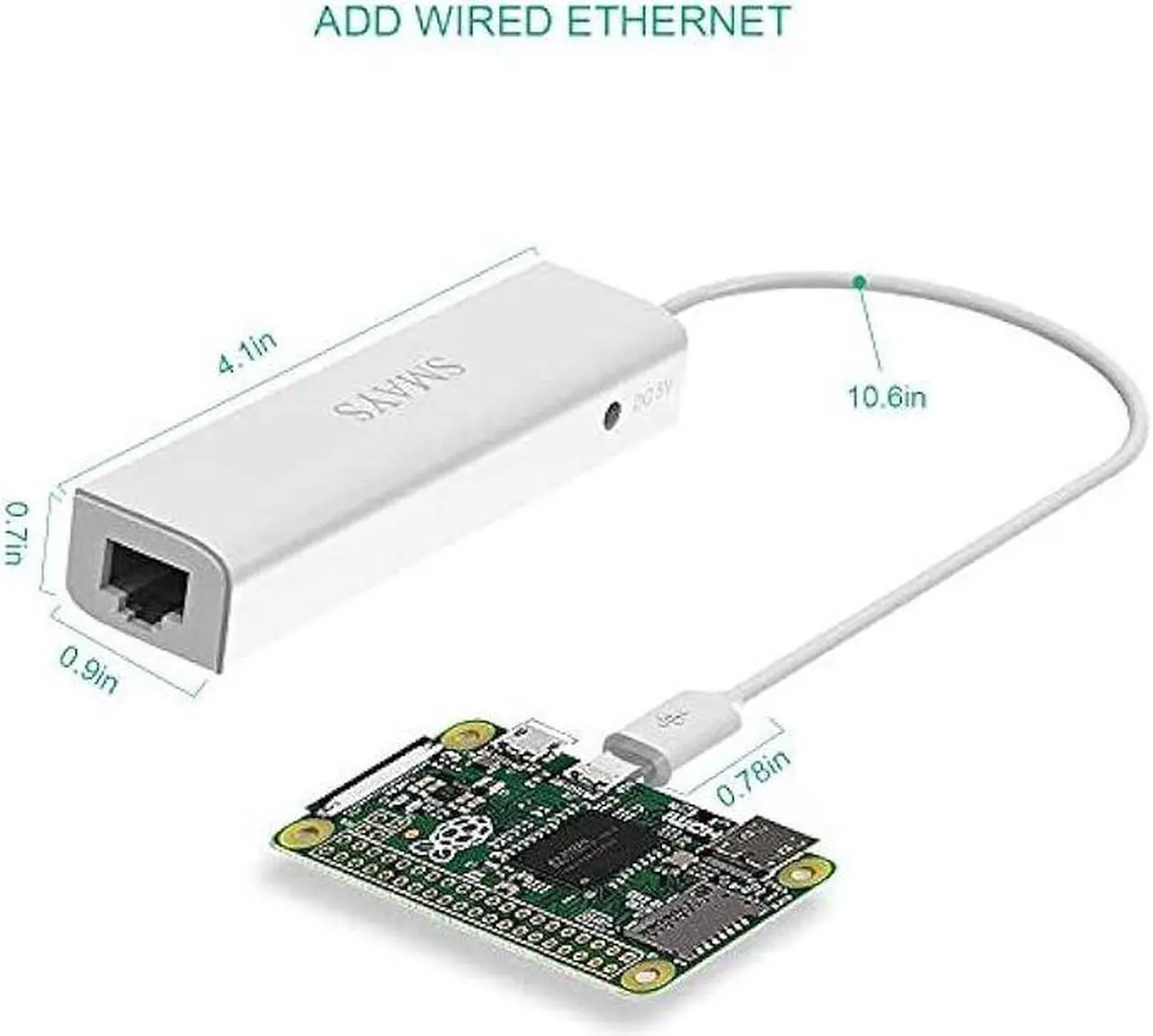 Alt view image 5 of 7 - Powered HUB, OTG Micro USB Ethernet Network Adapter for Raspberry Pi Zero, Google Nexus Player, Windows Android Tablet