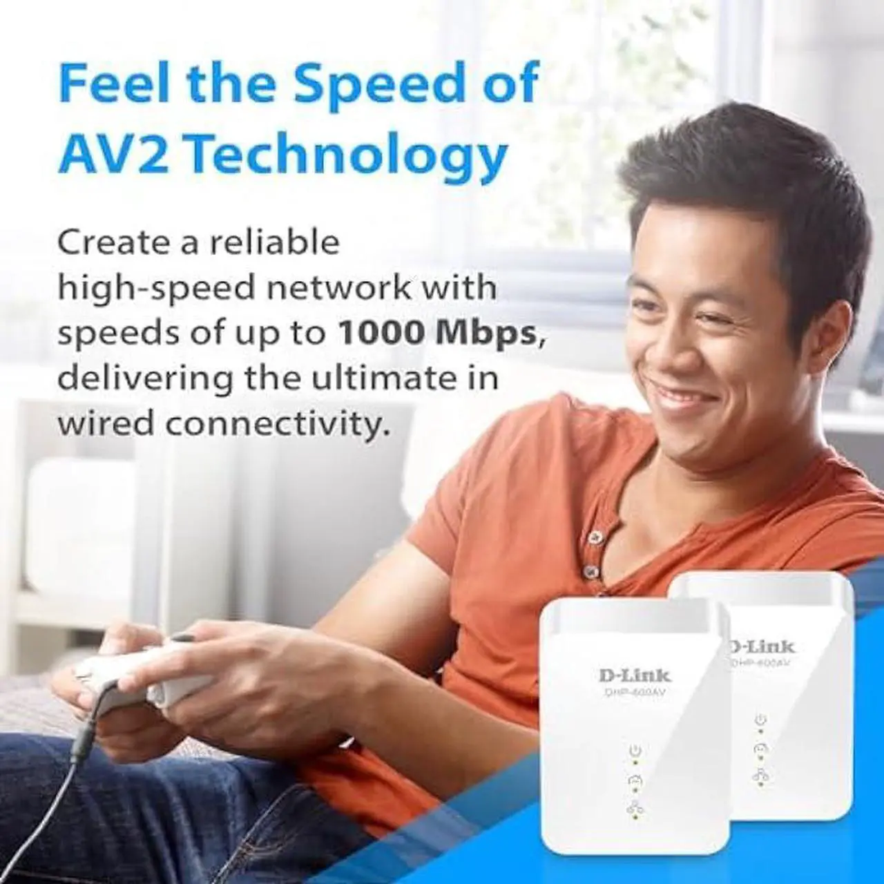 Alt view image 4 of 7 - D-Link Powerline Adapter Starter Kit Ethernet Over Power Gigabit AV2 Up to 1000Mbps MIMO Internet Network Wall Plug In (DHP-601AV)